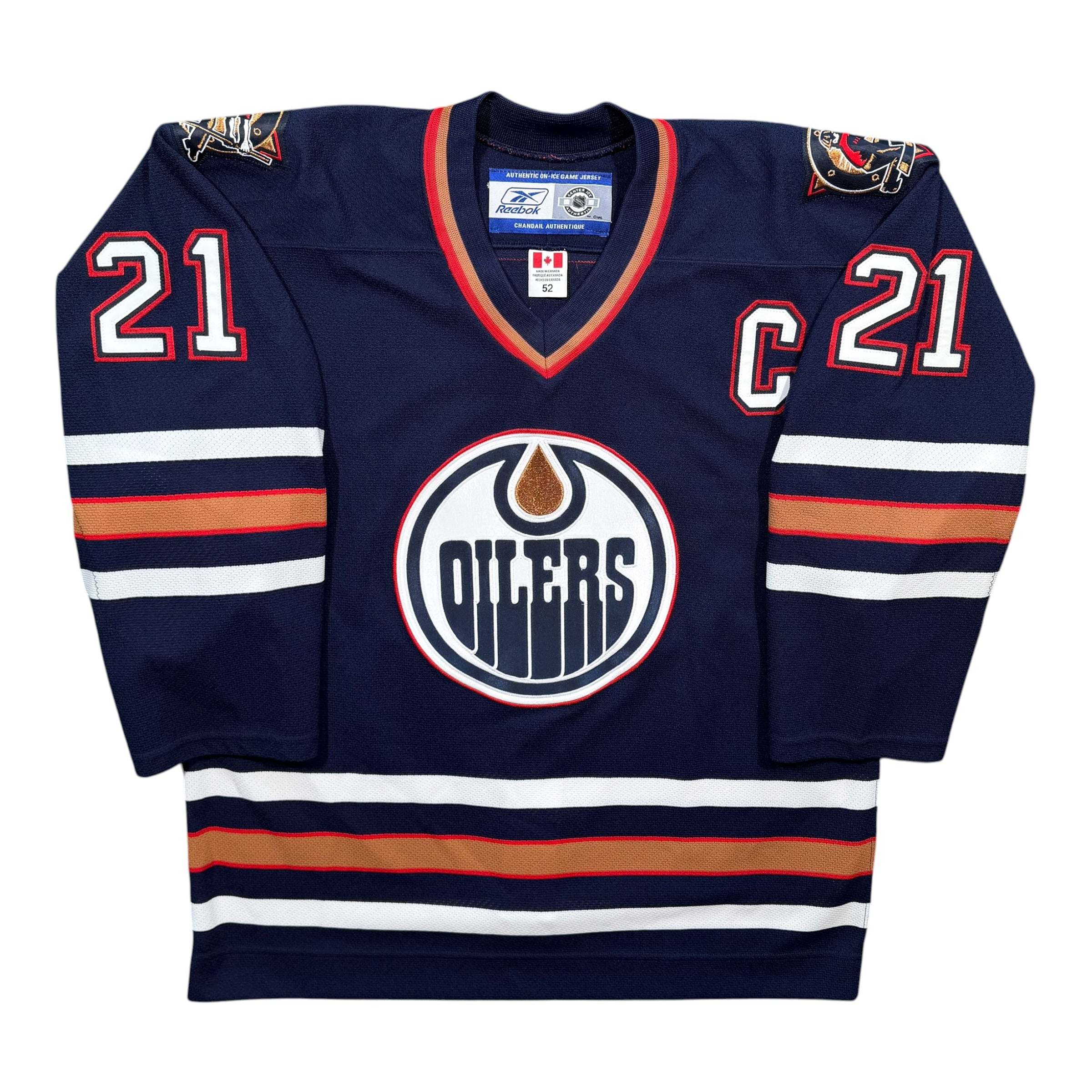 Jason Smith Edmonton Oilers Vintage Reebok Authentic Signed MIC NHL Jersey - 52/XL