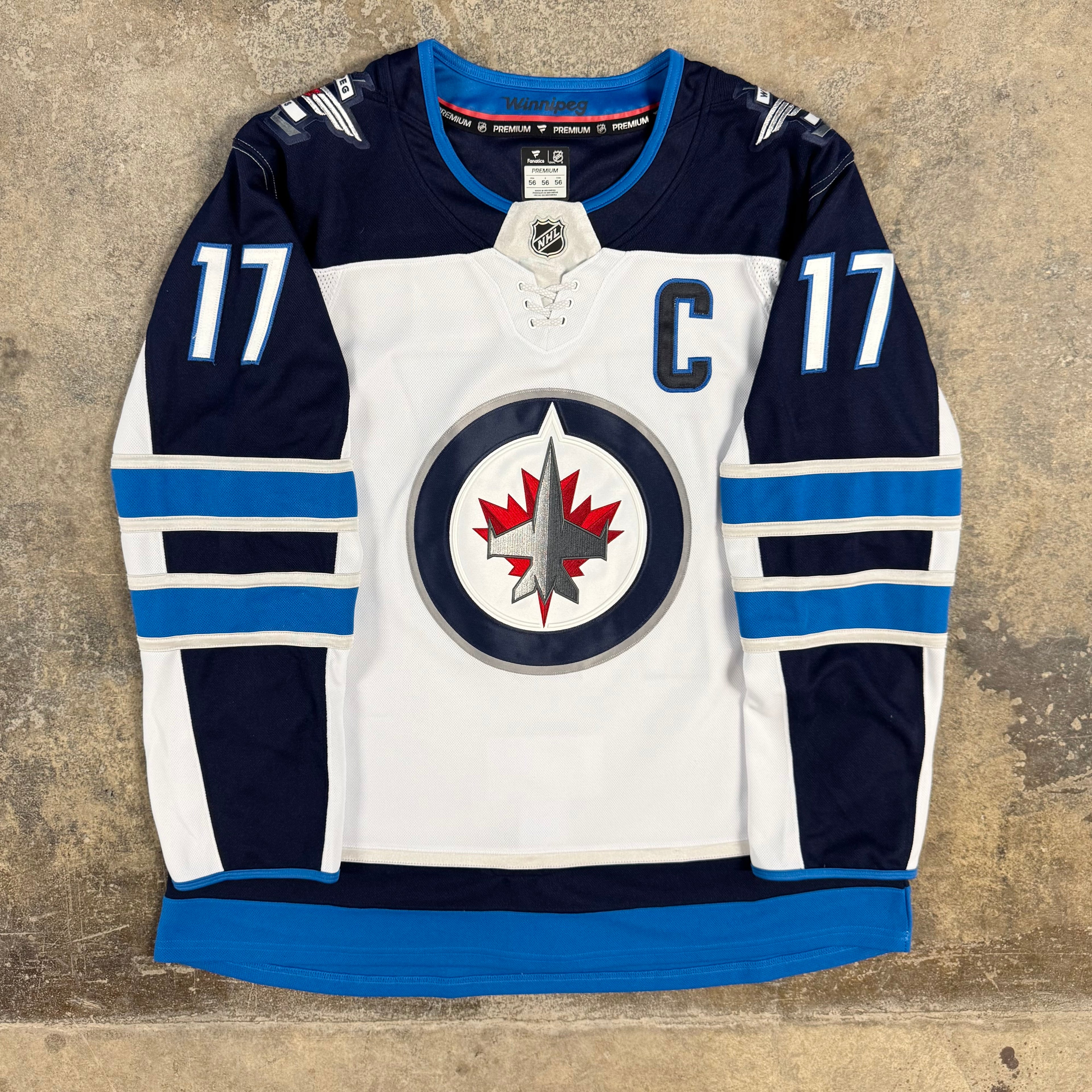 Adam Lowry Winnipeg Jets Fanatics Premium NHL Hockey Jersey Size 52 Large
