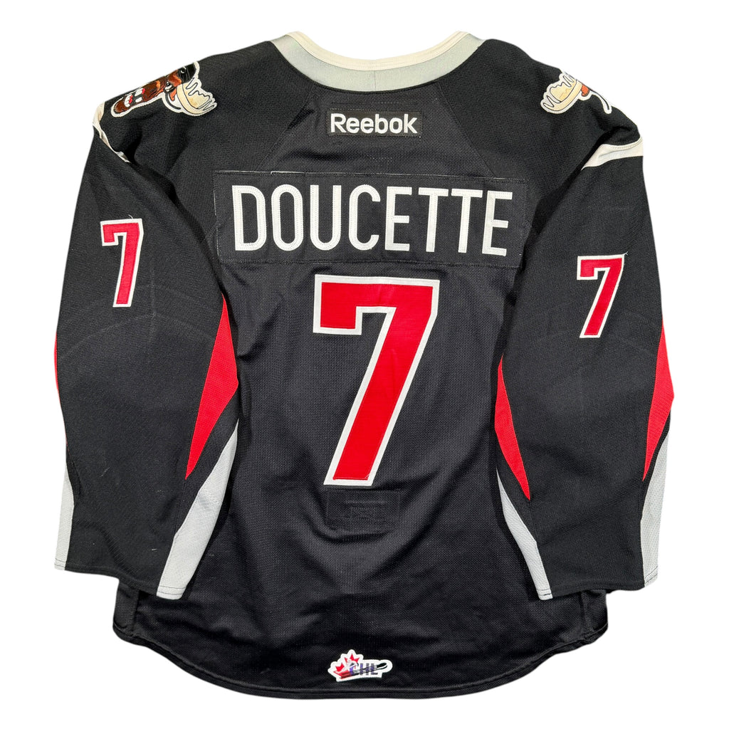 Braiden Doucette Moose Jaw Warriors Game Worn Reebok WHL Jersey - 56/XXL