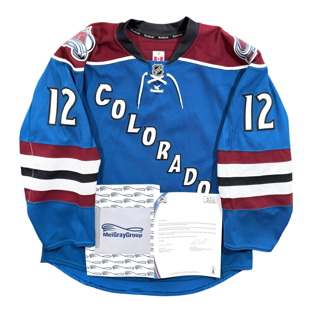 Kevin Porter Colorado Avalanche Alternate 2011/12 Game Worn Reebok NHL Jersey COA