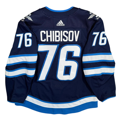 Andrei Chibisov Winnipeg Jets 2020/21 Game Issued Adidas MIC NHL Jersey - 56/XXL