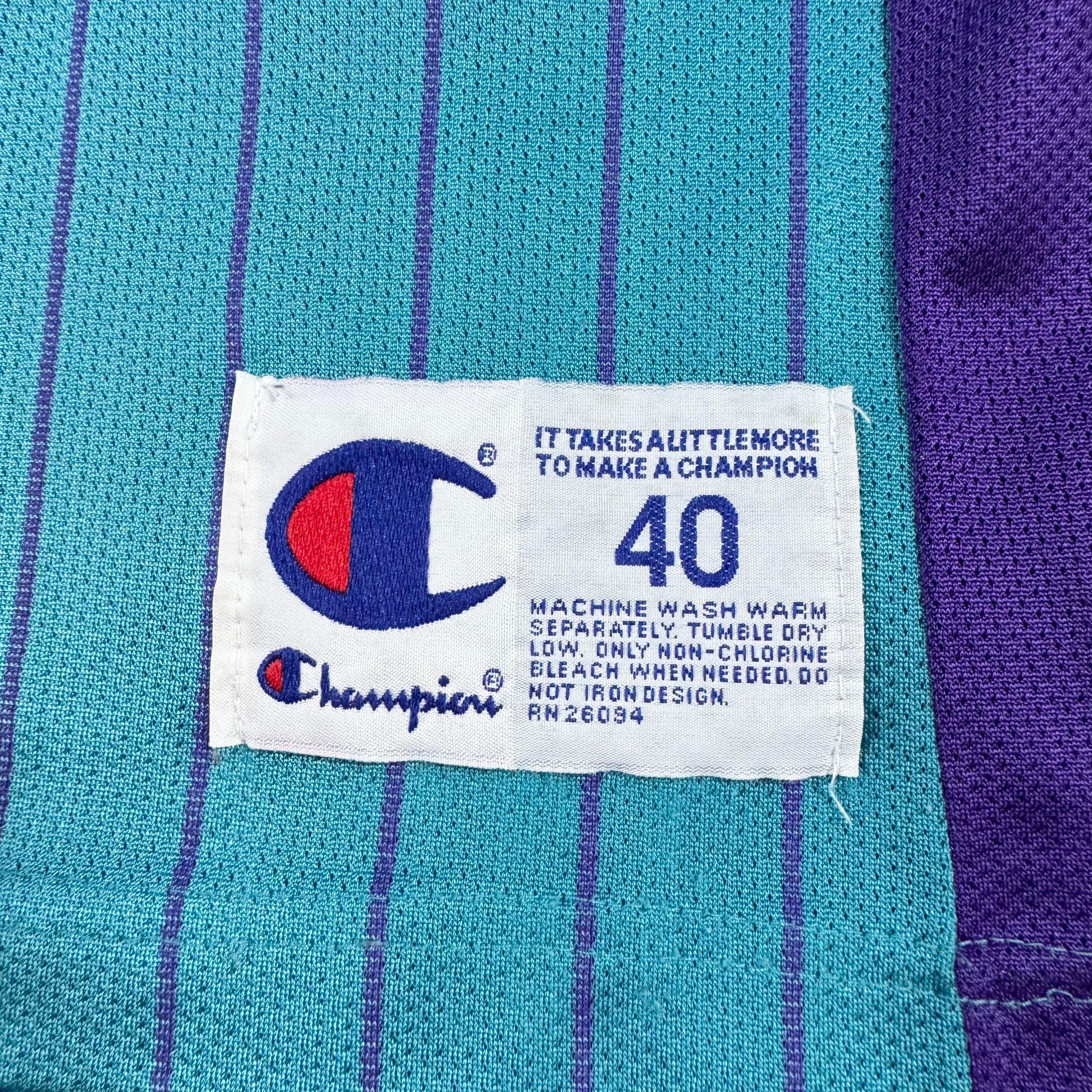 Baron Davis Charlotte Hornets Vintage Champion Pinstripe NBA Jersey Size Medium