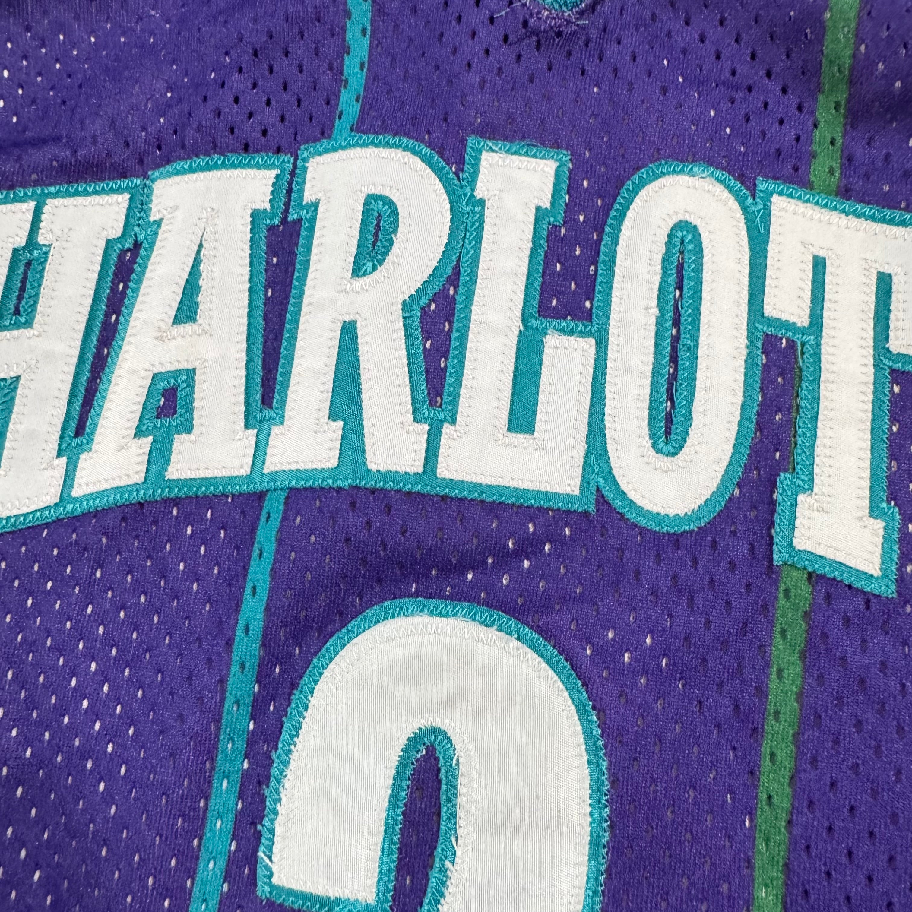 Larry Johnson Charlotte Hornets Vintage Champion Authentic NBA Jersey Size 48 XL