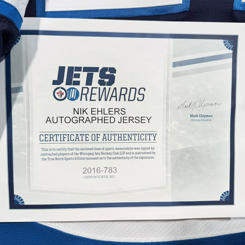 Nikolaj Ehlers Winnipeg Jets Signed Authentic MIC NHL Jersey - 56/XXL