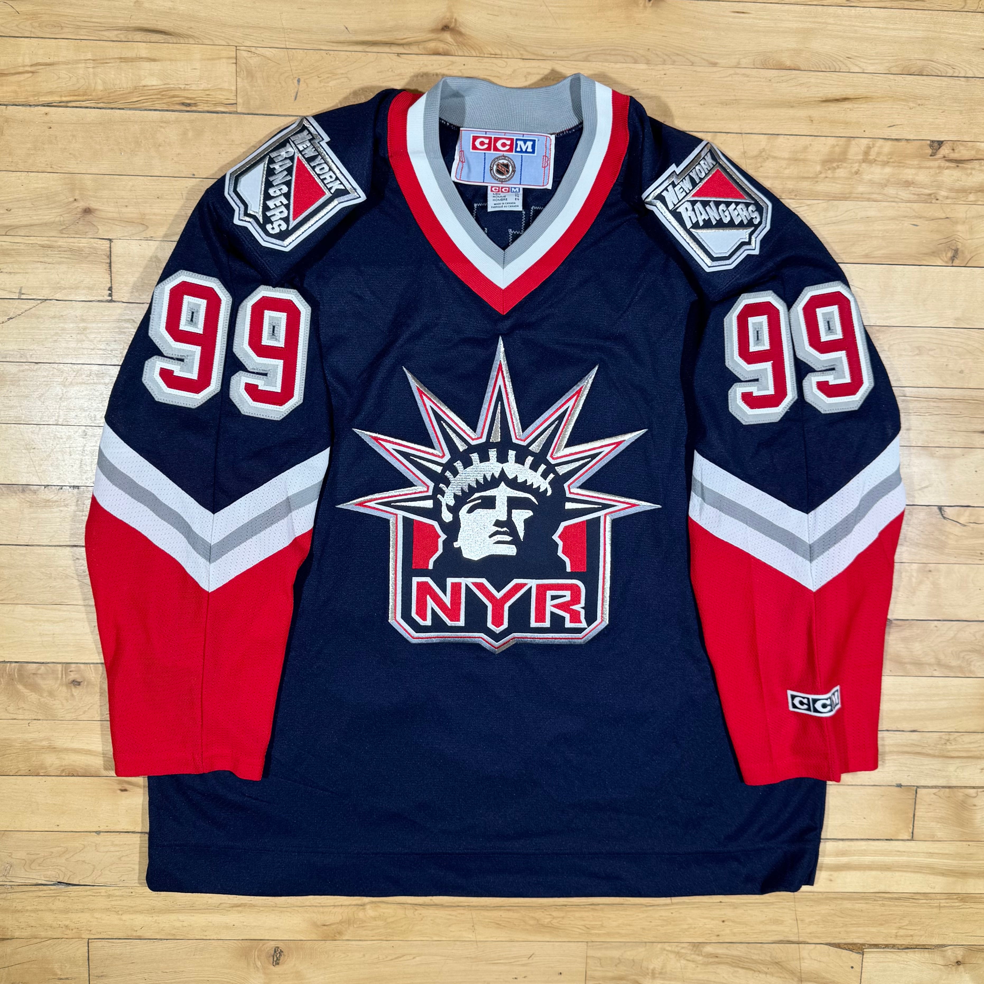 Wayne Gretzky New York Rangers Vintage CCM Liberty NHL Hockey Jersey Size XL