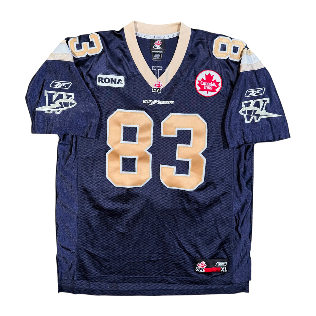 Derik Armstrong Winnipeg Blue Bombers Vintage Reebok CFL Jersey Size XL