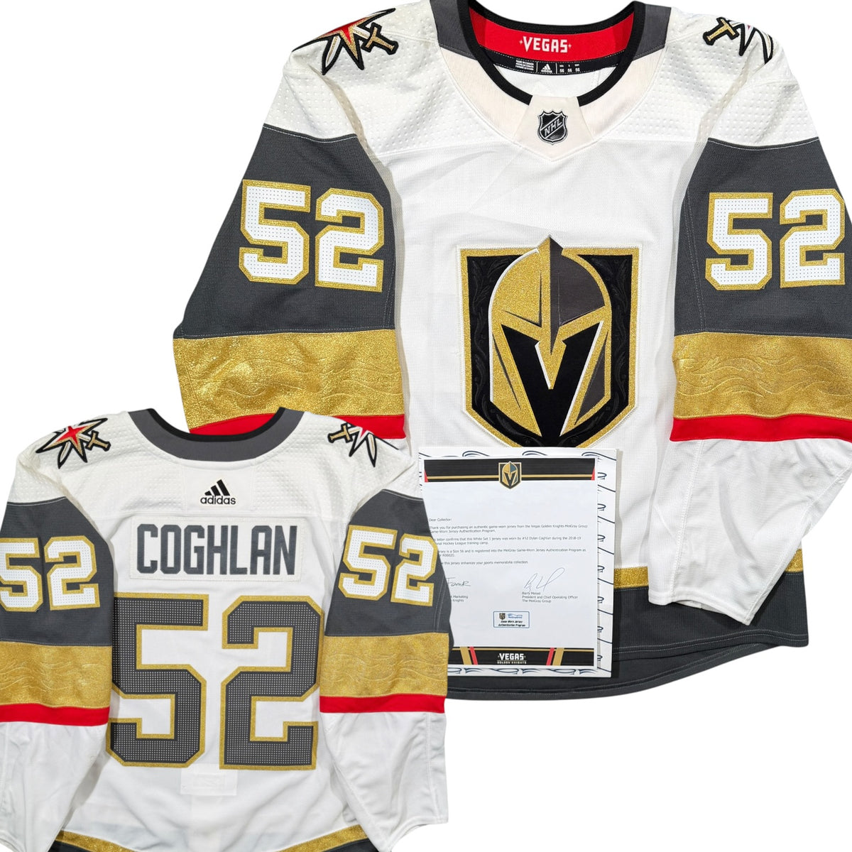 Dylan Coghlan Vegas Golden Knights 2018/19 Pre Season Game Worn Adidas NHL Jersey COA