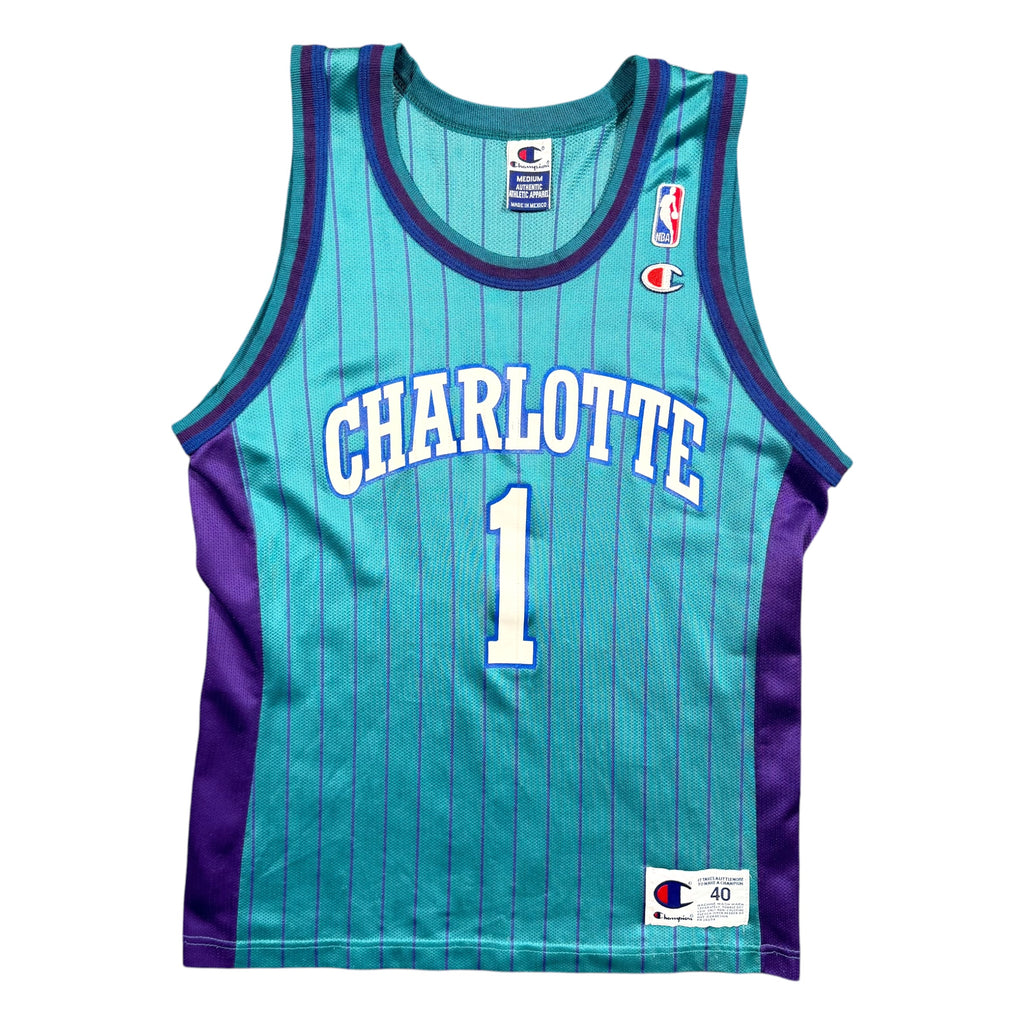Baron Davis Charlotte Hornets Vintage Champion NBA Jersey - 40/Medium