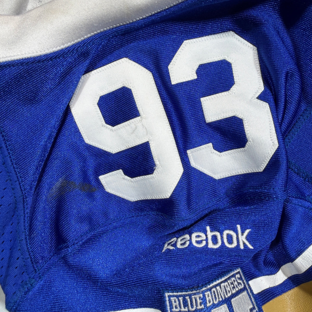 Kashawn Fraser Winnipeg Blue Bombers 2014 Game Worn Reebok CFL Jersey