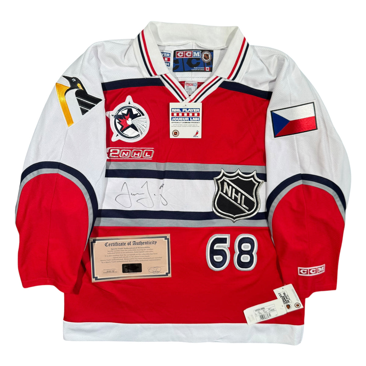 Jaromir Jagr 2000 NHL All Star Signed COA Vintage CCM Jersey Size Large NEW