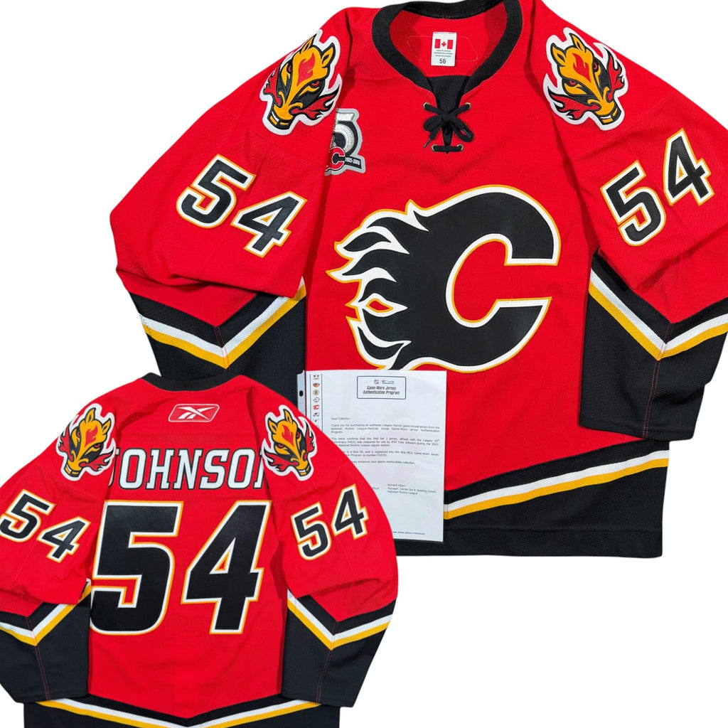 Tyler Johnson Calgary Flames 2005/06 Game Issued Reebok NHL Jersey COA