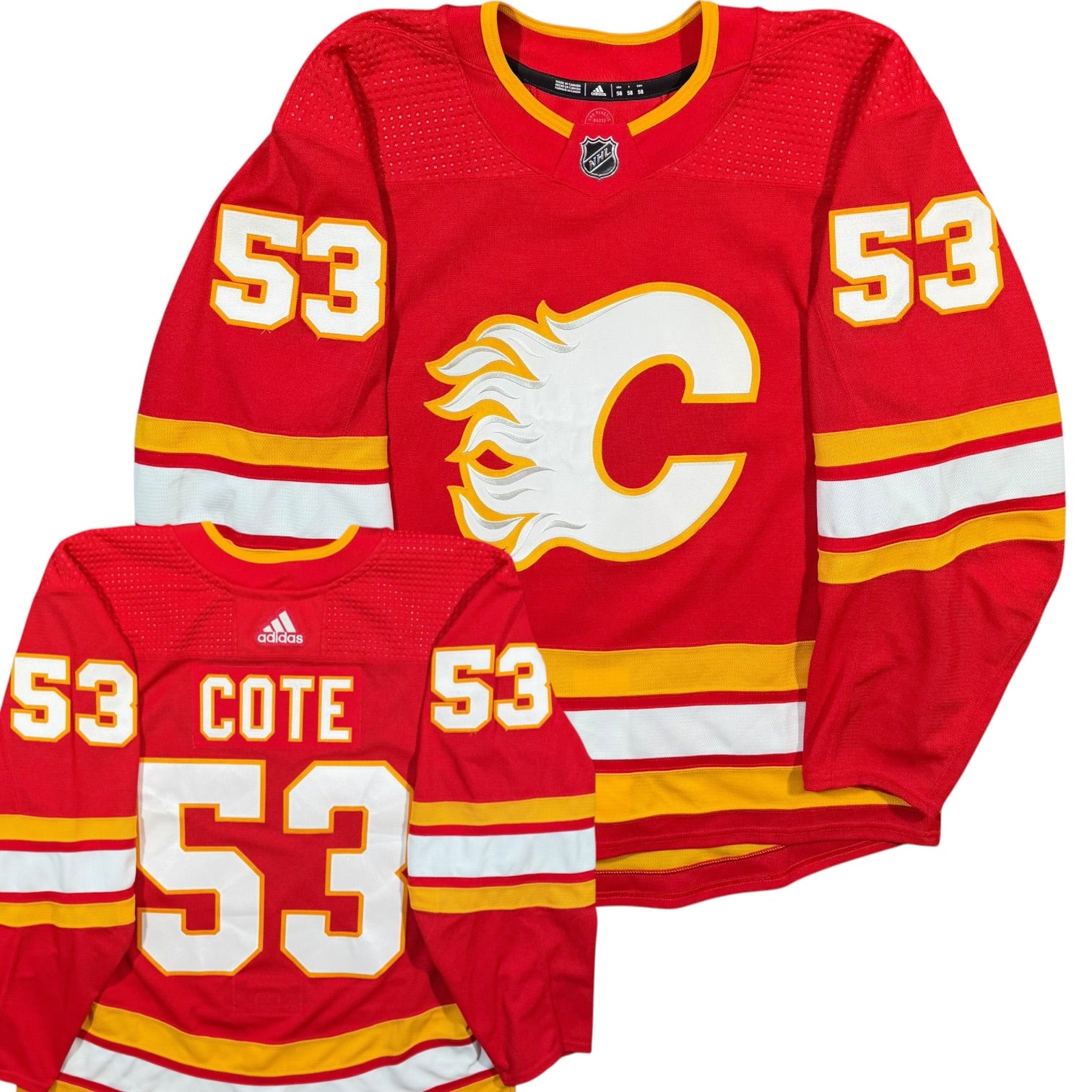 Charles Cote Calgary Flames Team Issued Adidas MIC NHL Jersey - 58/3XL