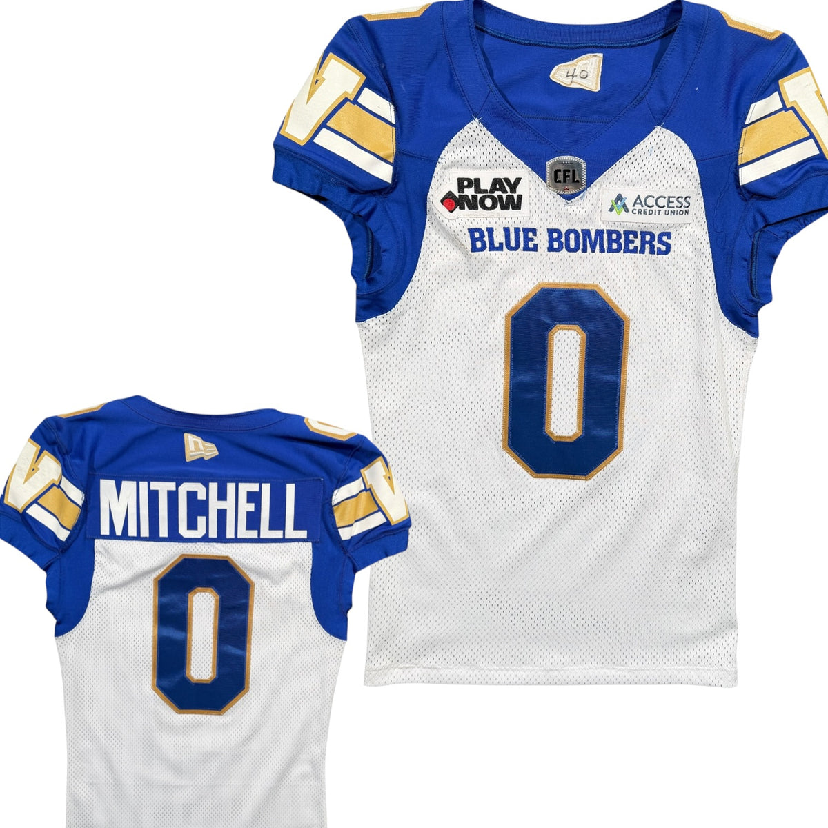 Myron Mitchell Winnipeg Blue Bombers 2024 Game Worn New Era CFL Jersey