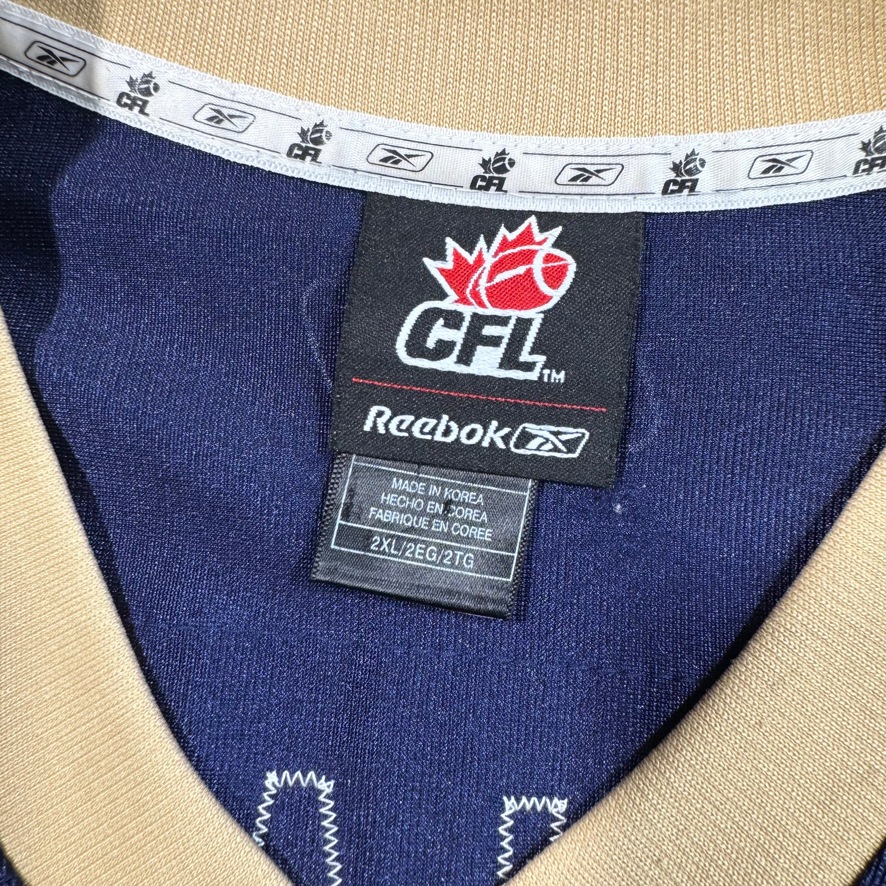 Tom Canada Winnipeg Blue Bombers Vintage Reebok CFL Jersey Size XXL