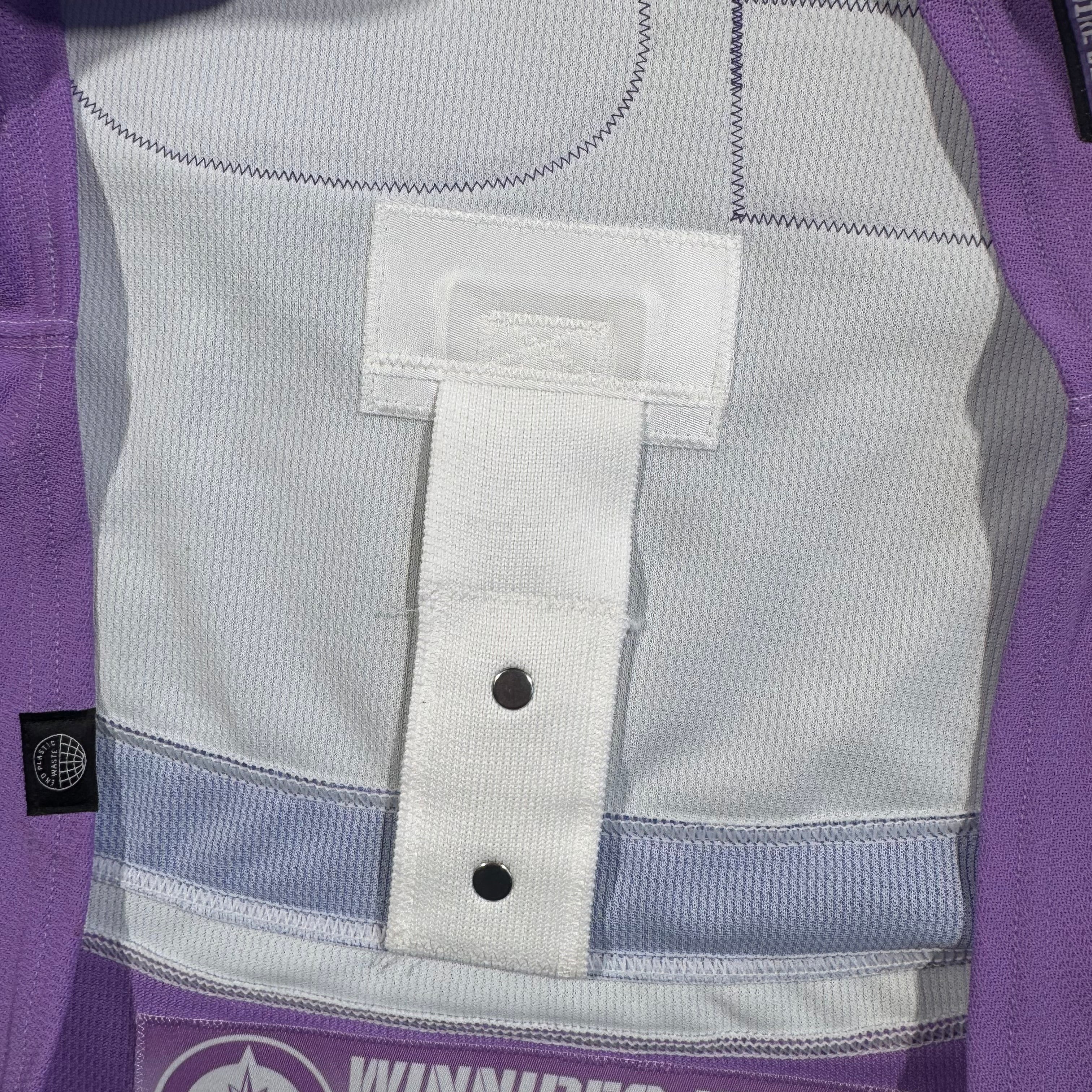 Michael Eyssimont Winnipeg Jets Hockey Fights Cancer 2022 NHL MIC Game/Warm Up Worn Jersey