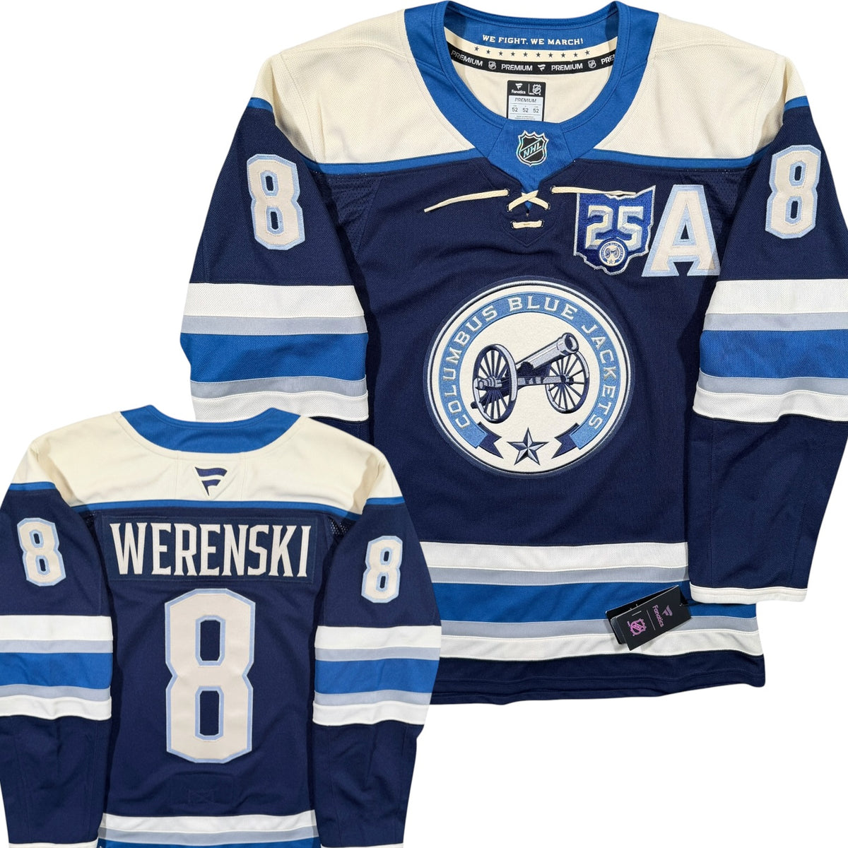 Zach Werenski Columbus Blue Jackets 25th Anniversary Fanatics NHL Jersey - 52/Large