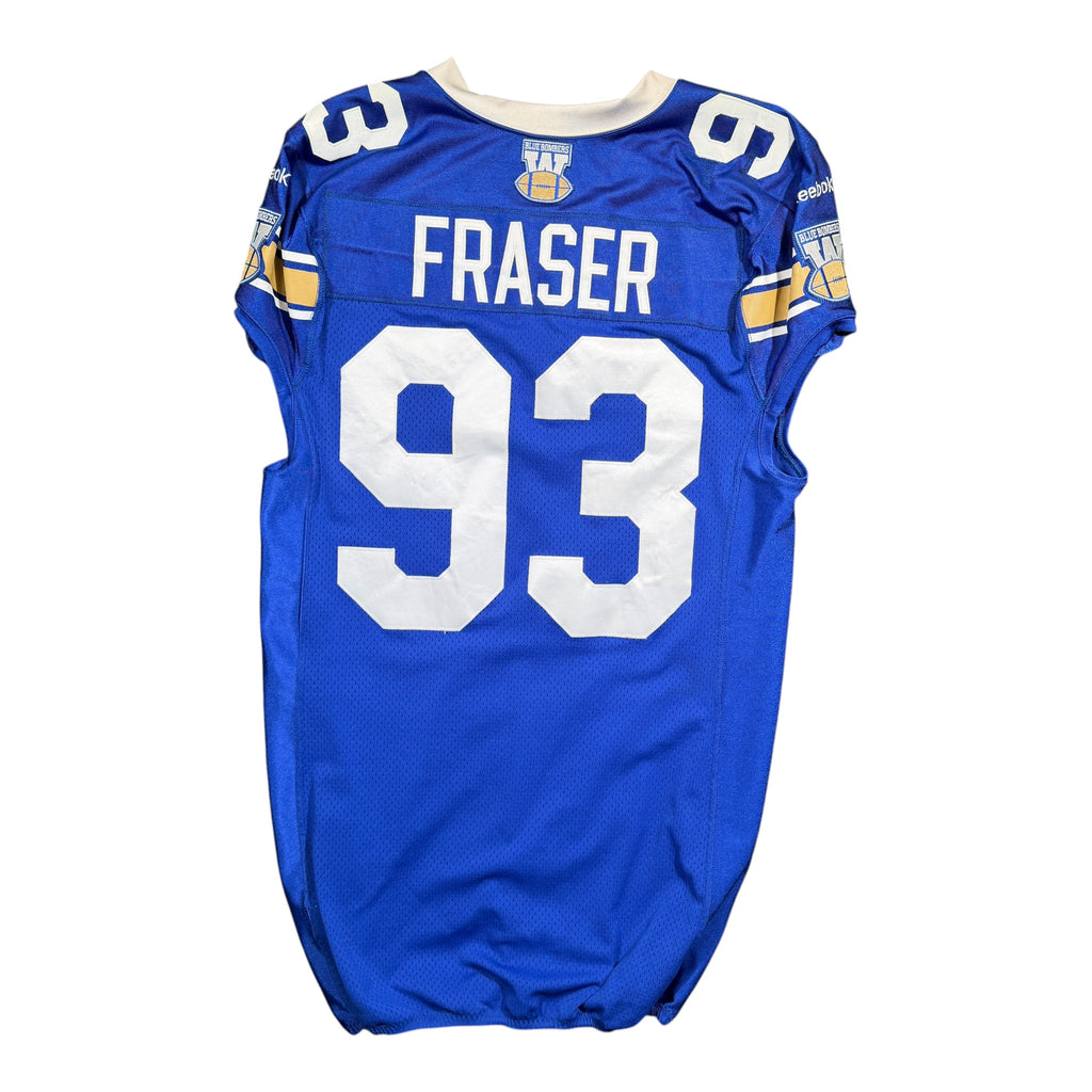 Kashawn Fraser Winnipeg Blue Bombers 2014 Game Worn Reebok CFL Jersey