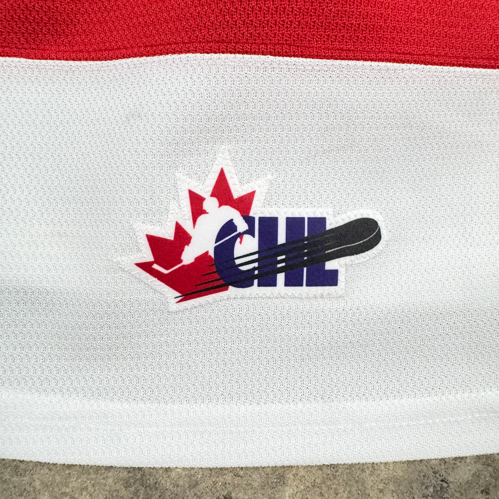 Connor Toms Soo Greyhounds Game Worn OHL CCM Hockey Jersey Size 54