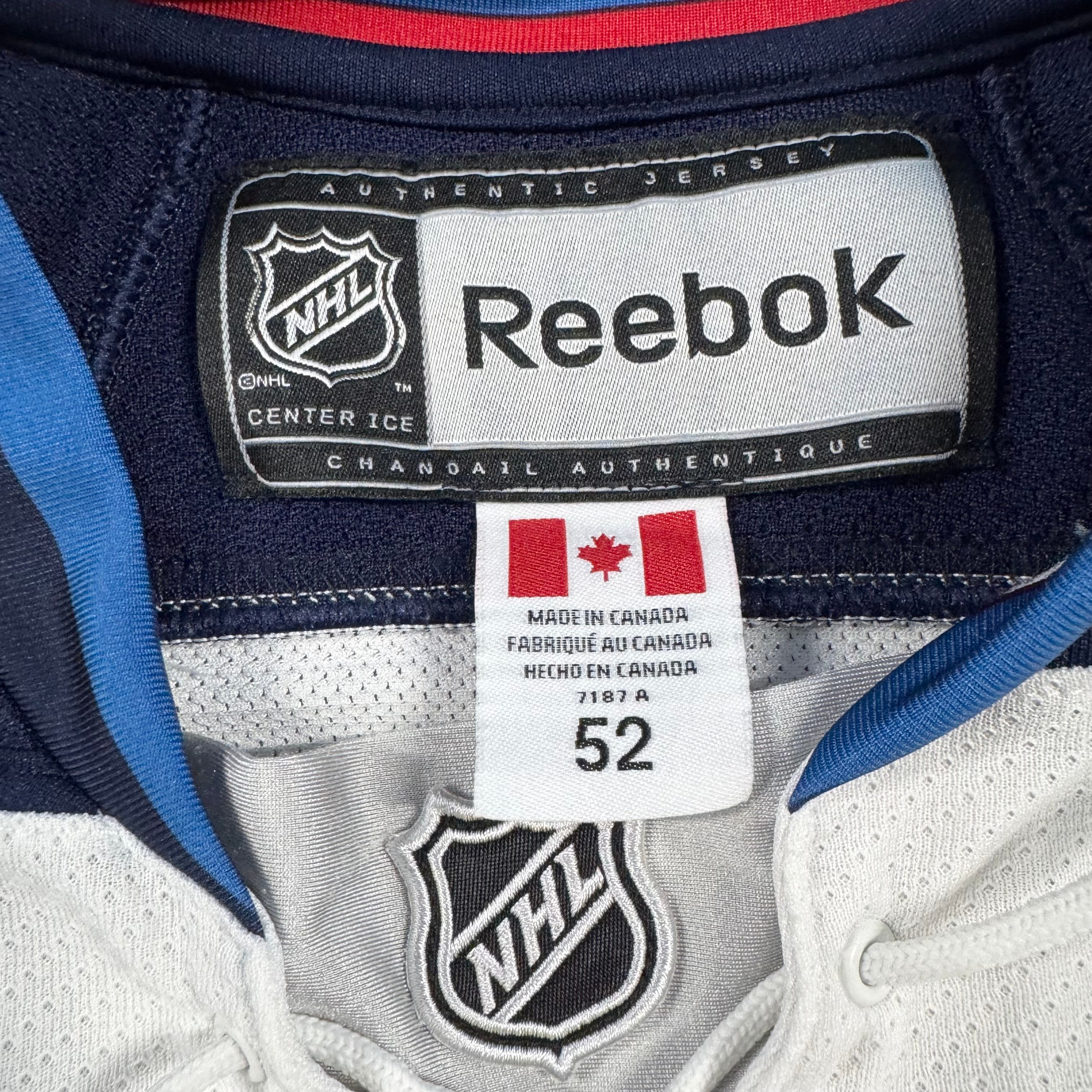 Jacob Trouba Winnipeg Jets MIC Reebok Authentic NHL Hockey Jersey Size 52 Large