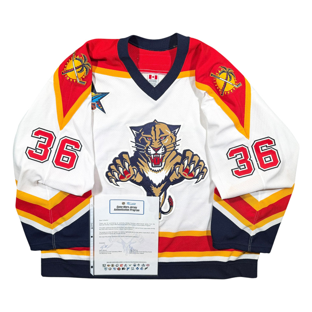 Simon Lajeunesse Florida Panthers 2002/03 Game Issued CCM NHL Jersey COA