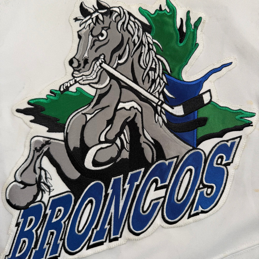 Myles Rumsey Swift Current Broncos Game Worn Reebok WHL Jersey