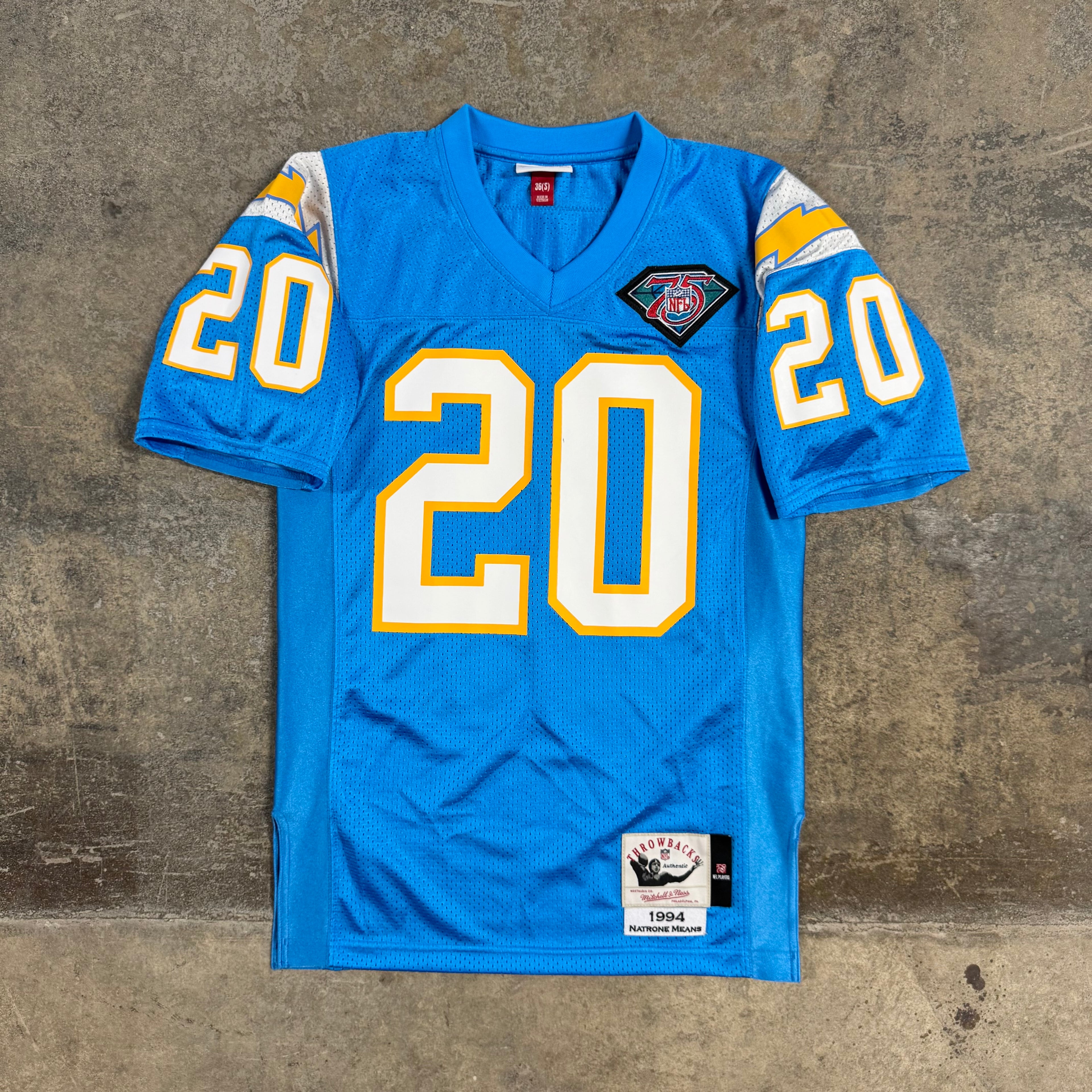 Natrone Means Los Angeles Chargers Mitchell & Ness Authentic NFL Jersey Size 36 Small