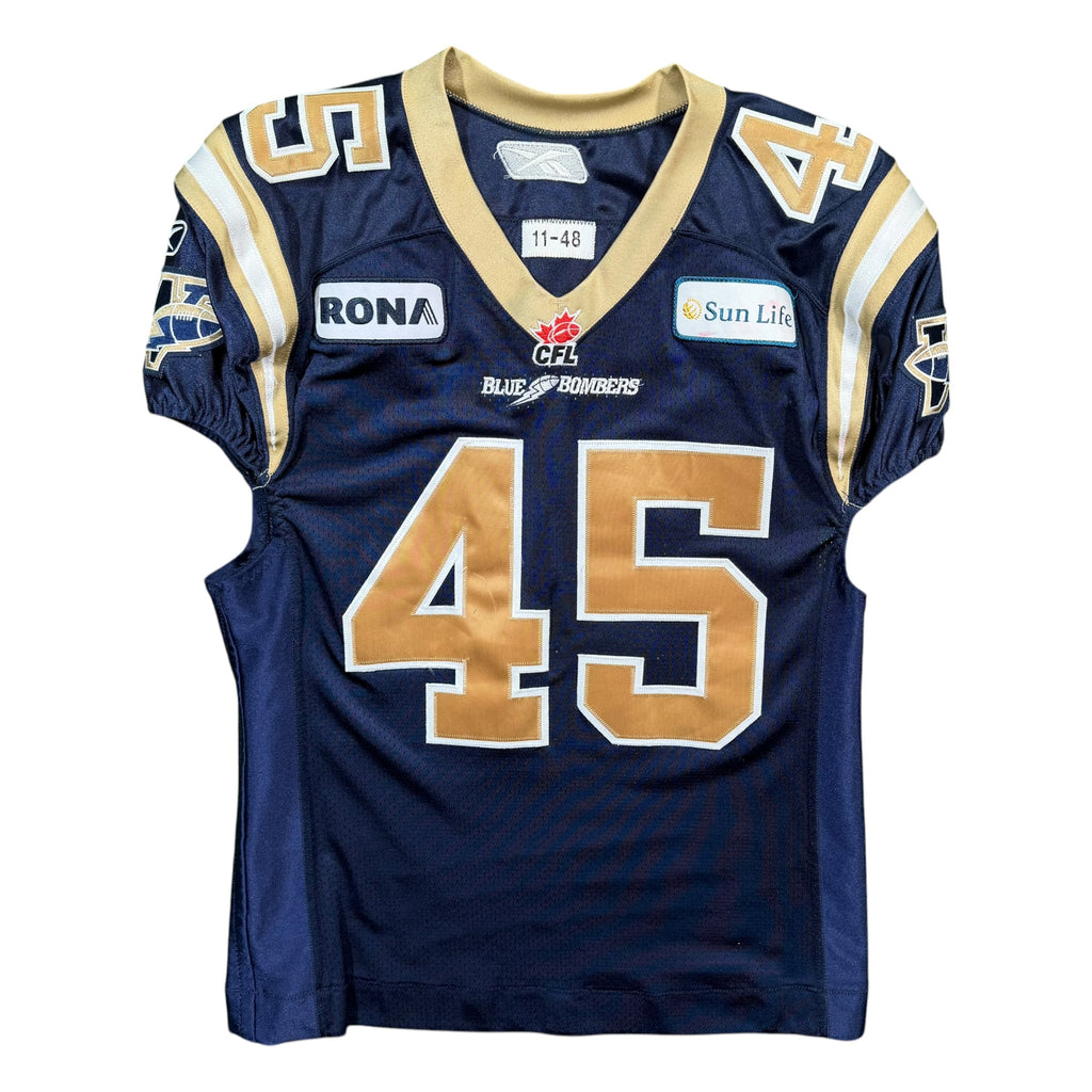Rodney Fritz Winnipeg Blue Bombers 2011 Game Worn Reebok CFL Jersey