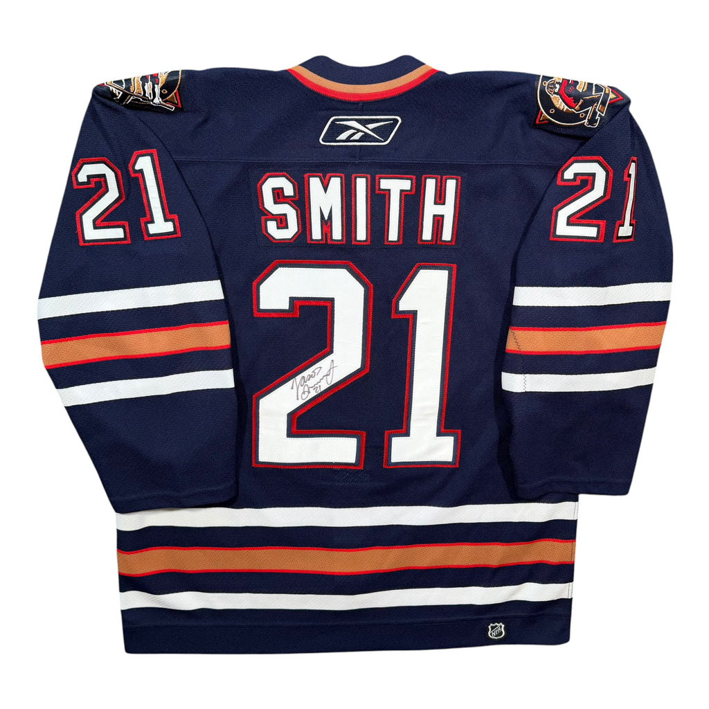 Jason Smith Edmonton Oilers Vintage Reebok Authentic Signed MIC NHL Jersey - 52/XL