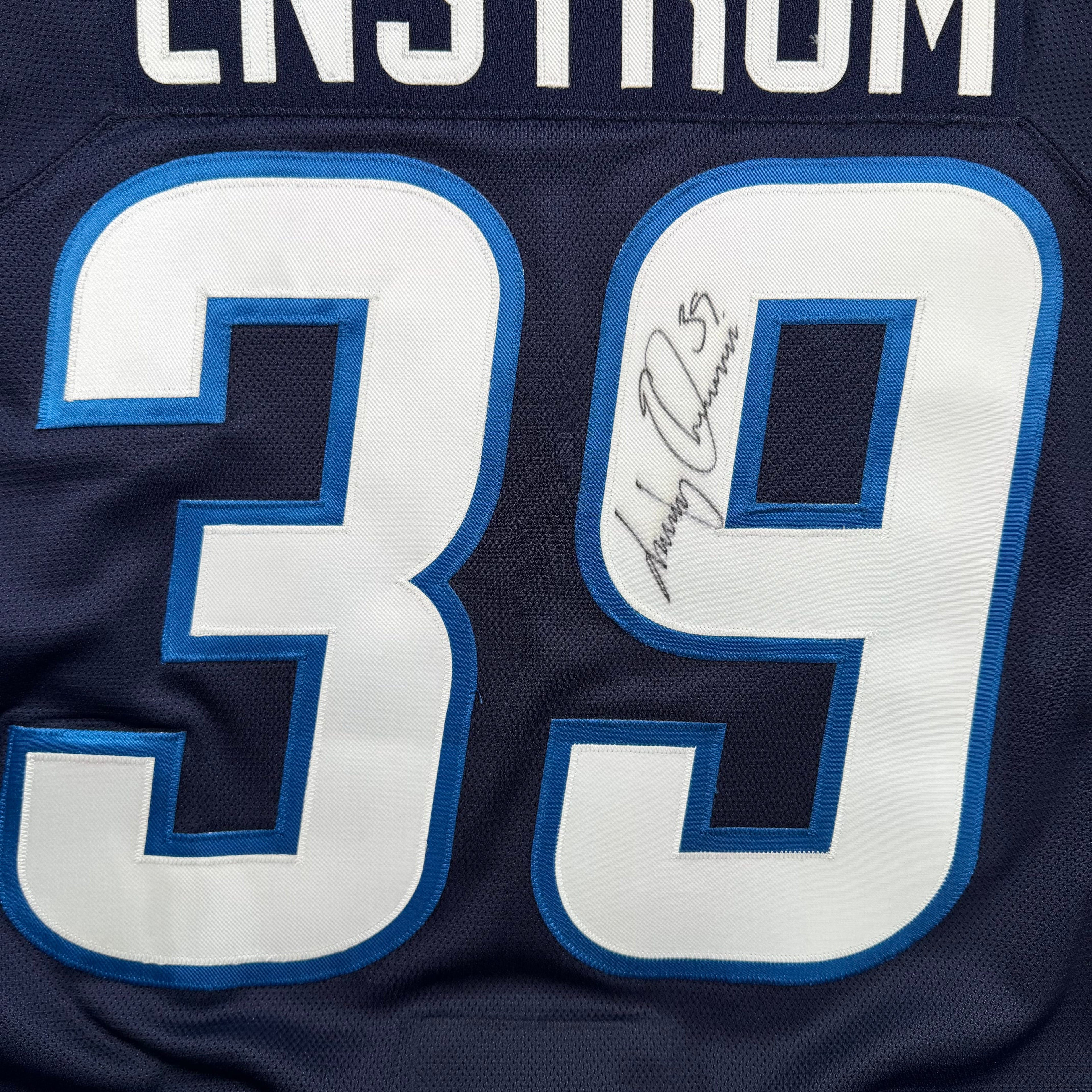 Tobias Enstrom Winnipeg Jets Signed MIC Reebok Authentic NHL Jersey - 52/Large