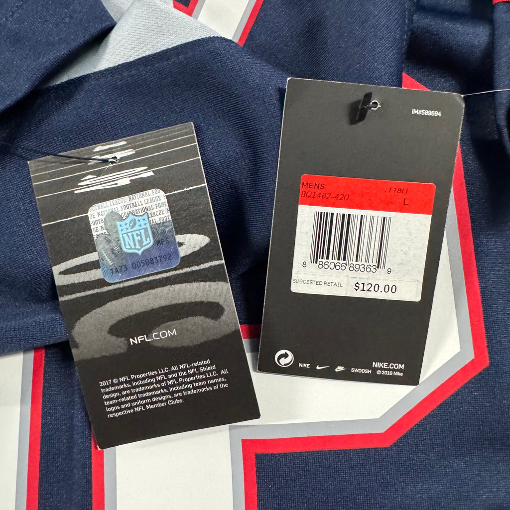 Tom Brady New England Patriots Super Bowl 52 Nike Game NFL Jersey Size Large NEW
