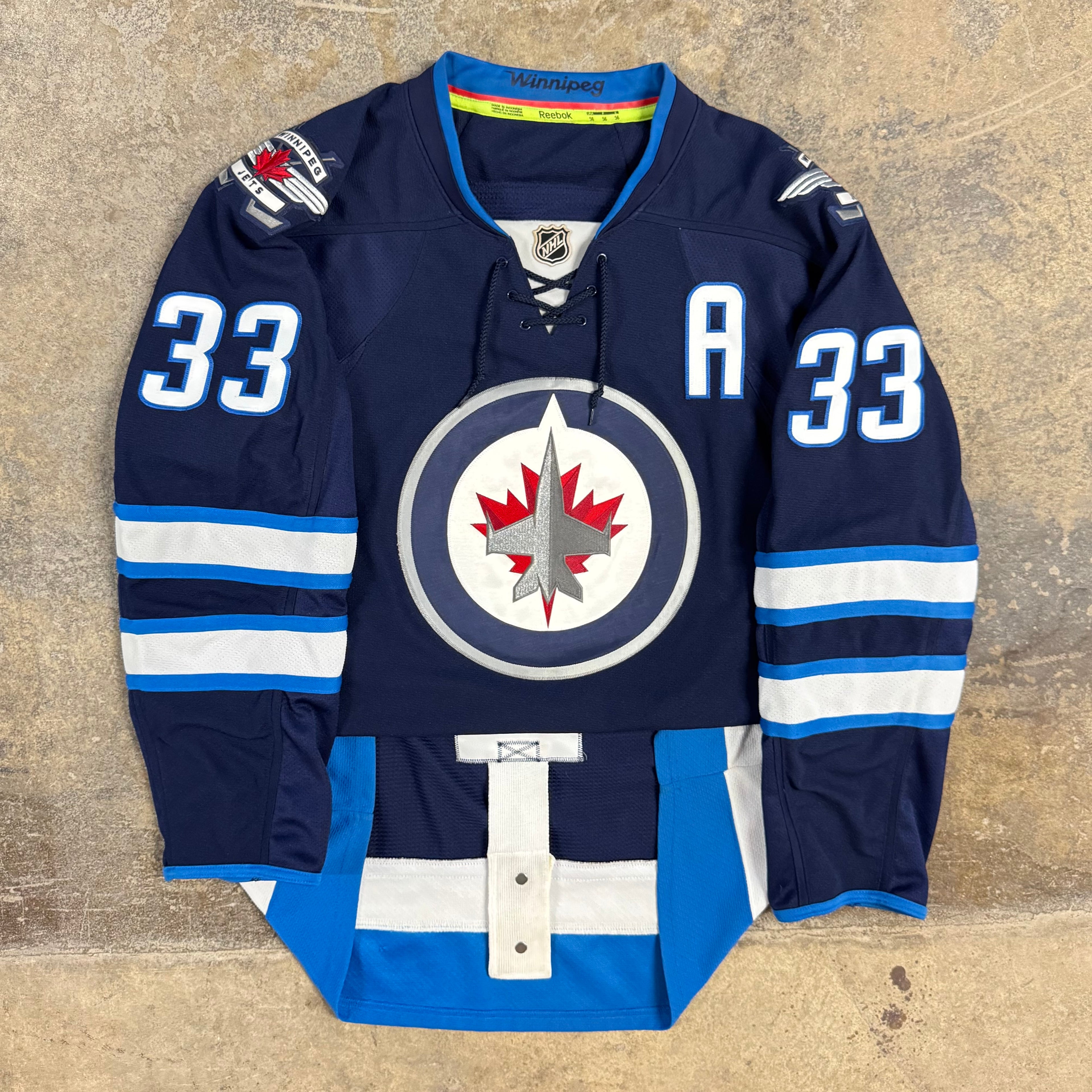 Dustin Byfuglien Winnipeg Jets Authentic Reebok NHL Hockey Jersey Size XXL 56