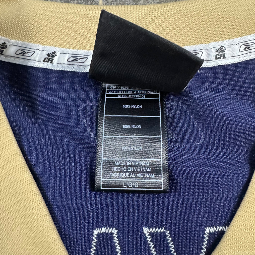 Romby Bryant Winnipeg Blue Bombers Vintage Reebok CFL Football Jersey Size Large