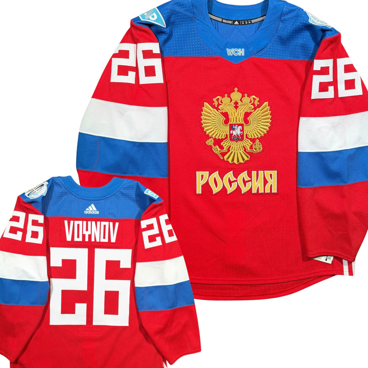 Slava Voynov Team Russia 2016 WCOH Authentic Adidas MIC Jersey - 56/XXL