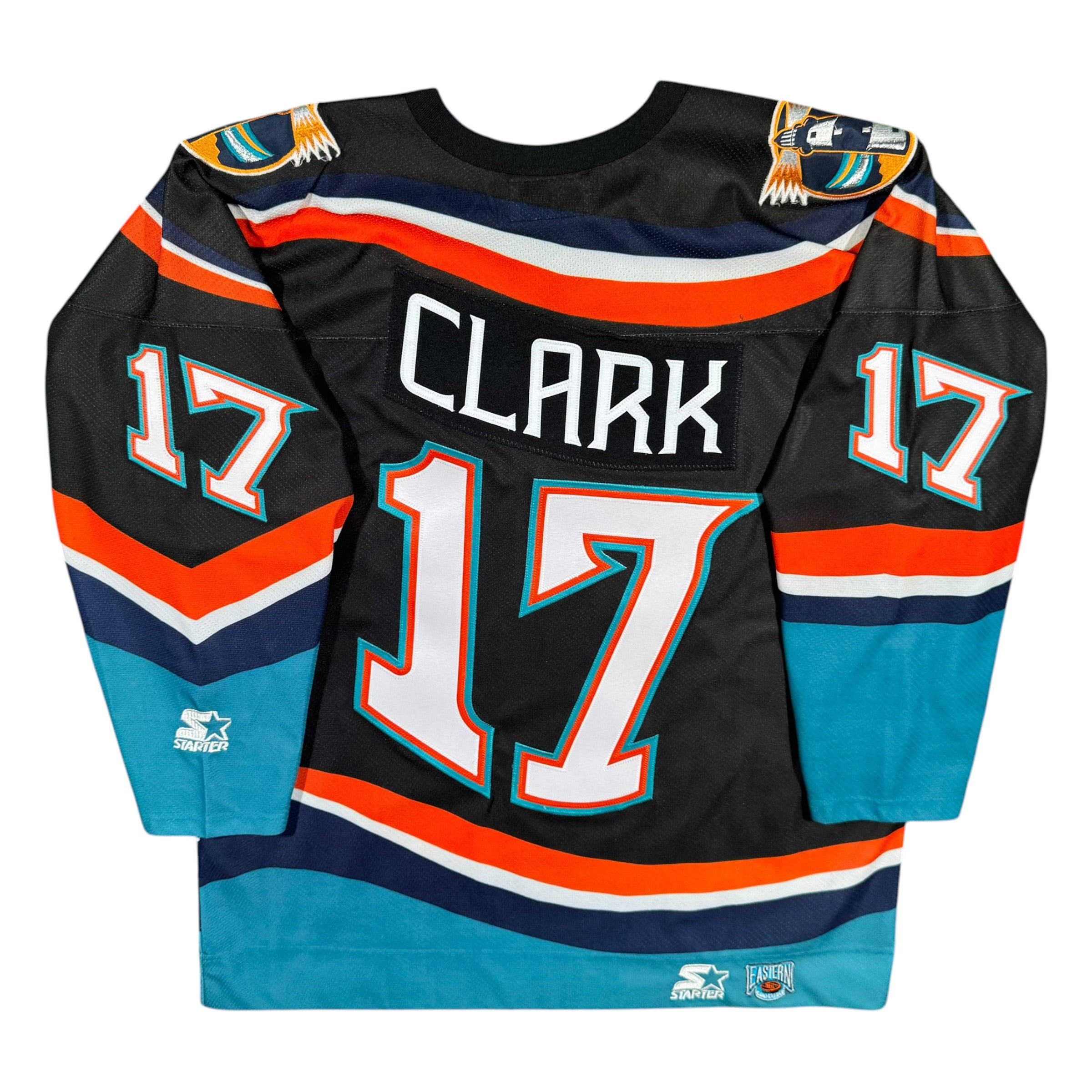 Wendel Clark New York Islanders Fisherman Vintage Starter Fashion NHL Jersey Size Large