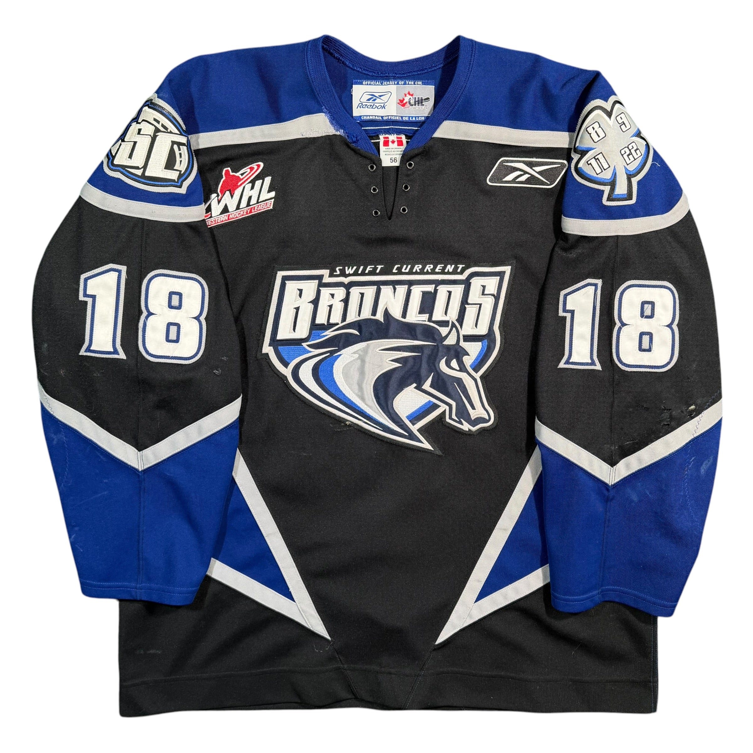 Geordie Wudrick Swift Current Broncos Game Worn Reebok WHL Jersey