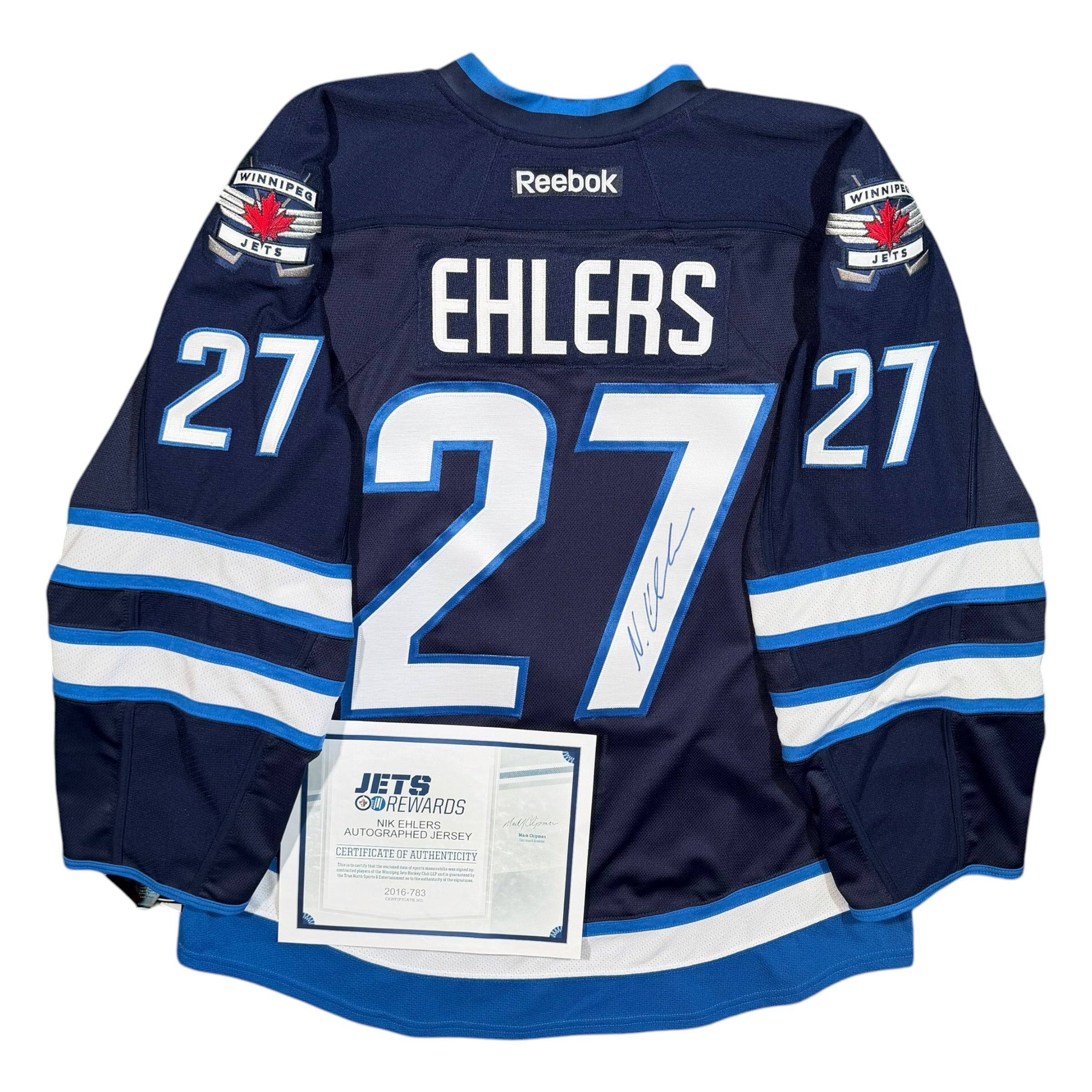 Nikolaj Ehlers Winnipeg Jets Signed Authentic MIC NHL Jersey - 56/XXL