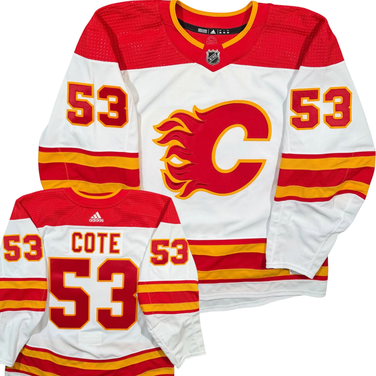 Charles Cote Calgary Flames Team Issued Adidas MIC NHL Jersey - 58/3XL