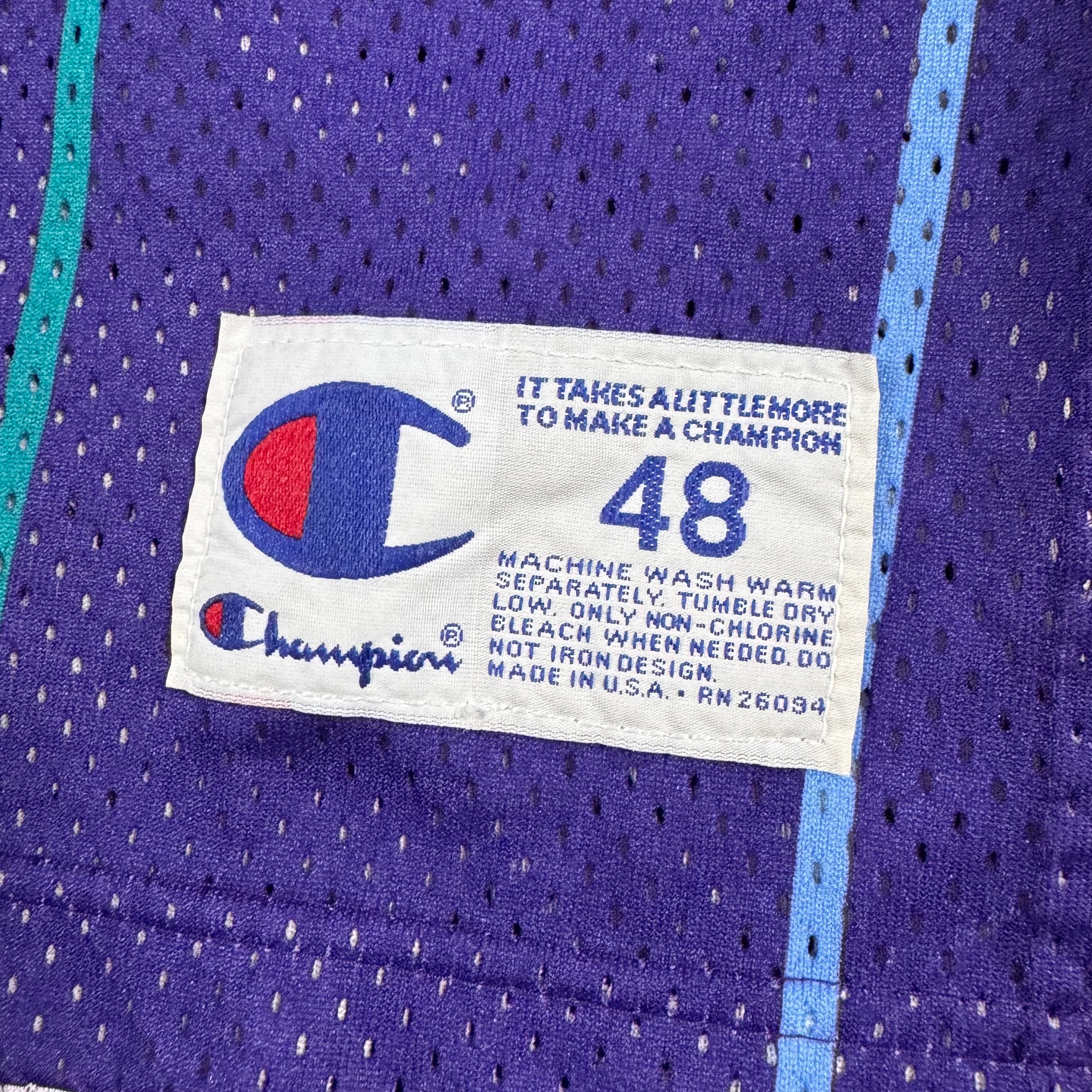 Larry Johnson Charlotte Hornets Vintage Champion Authentic NBA Jersey Size 48 XL