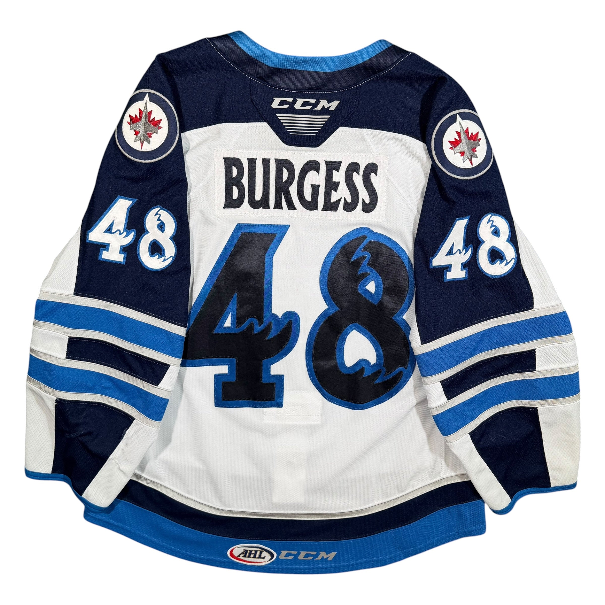 Todd Burgess Manitoba Moose 2021/22 Game Worn AHL CCM Jersey COA