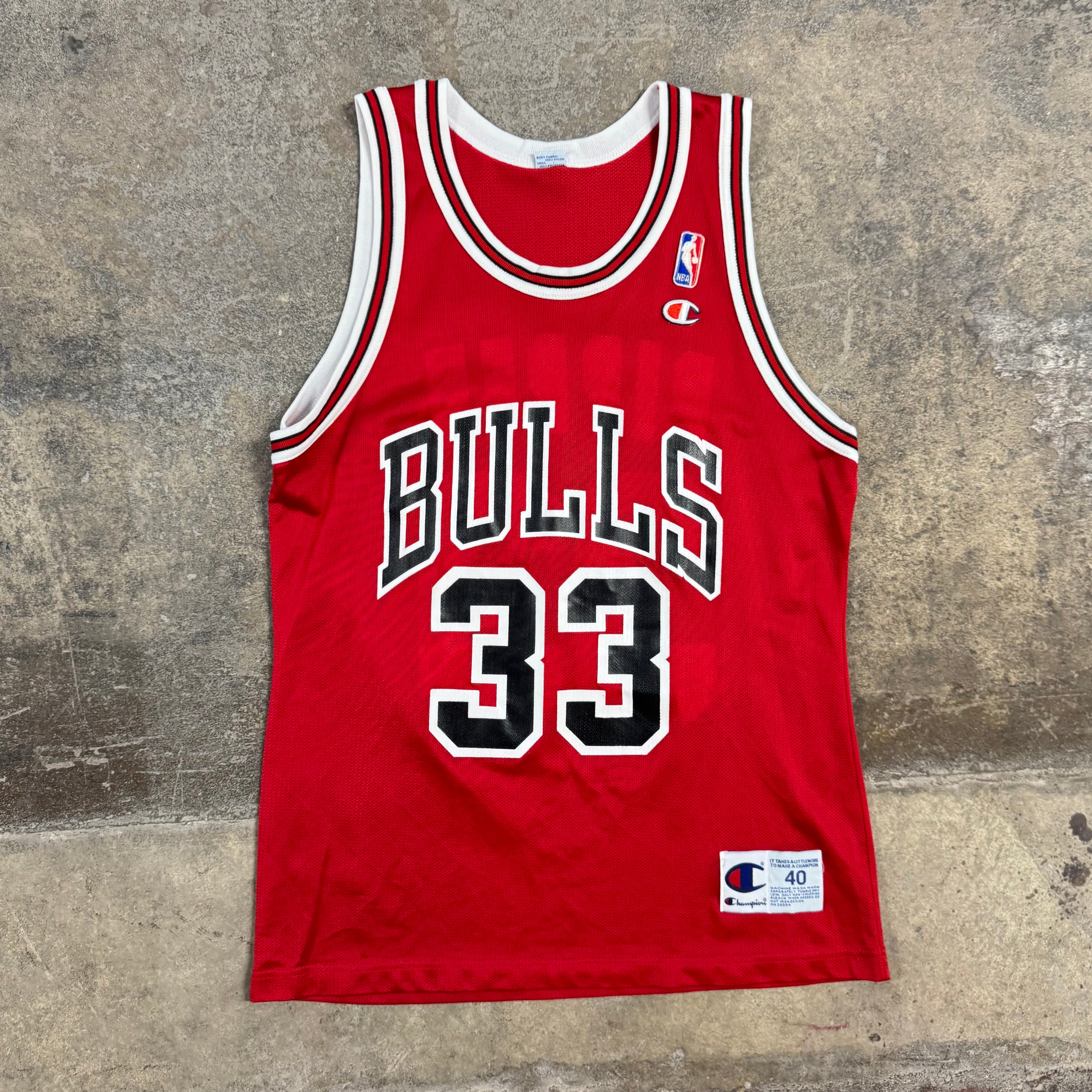Scottie Pippen Chicago Bulls Vintage Champion NBA Jersey Size 40 Medium