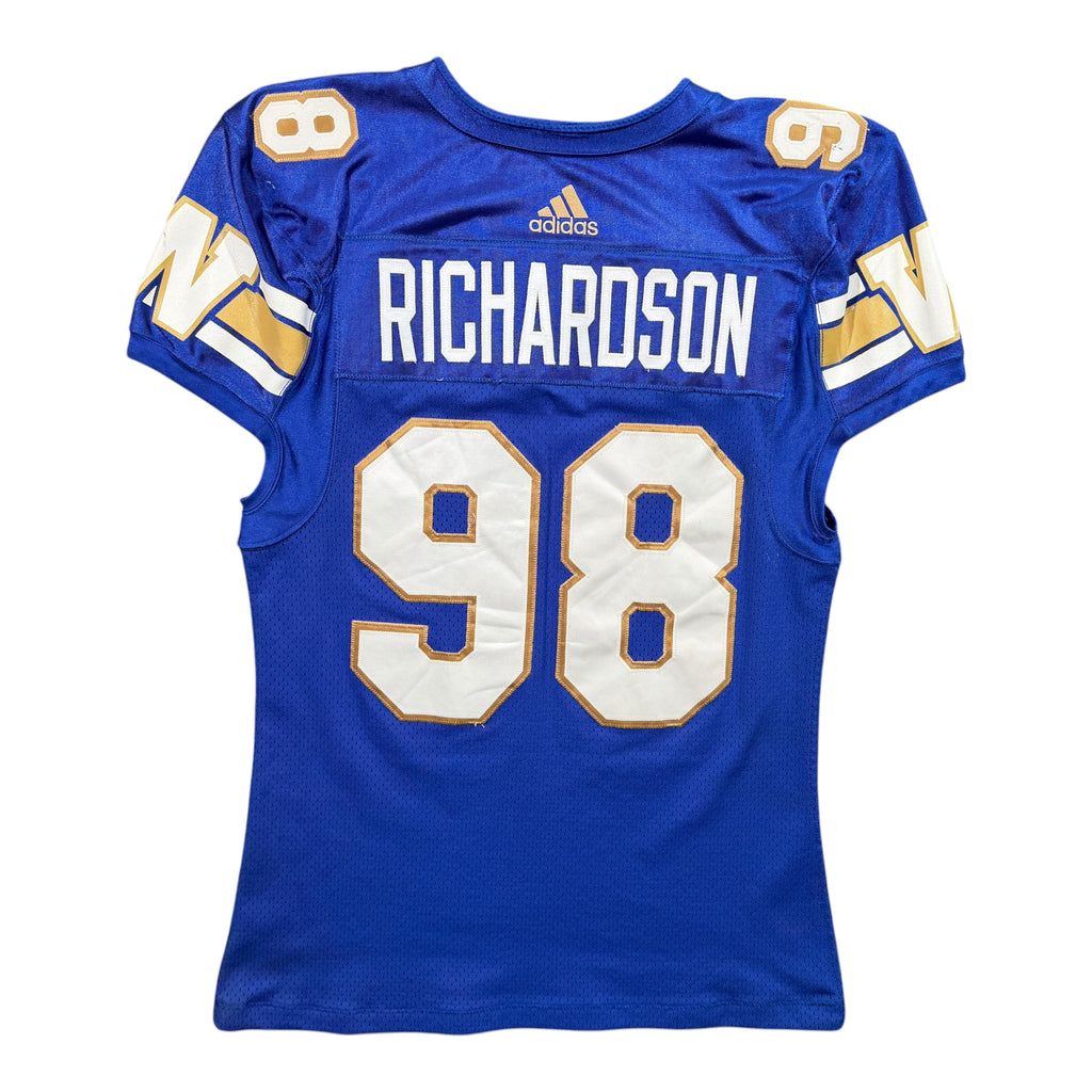 Steven Richardson Winnipeg Blue Bombers 2021 Game Worn Adidas CFL Jersey