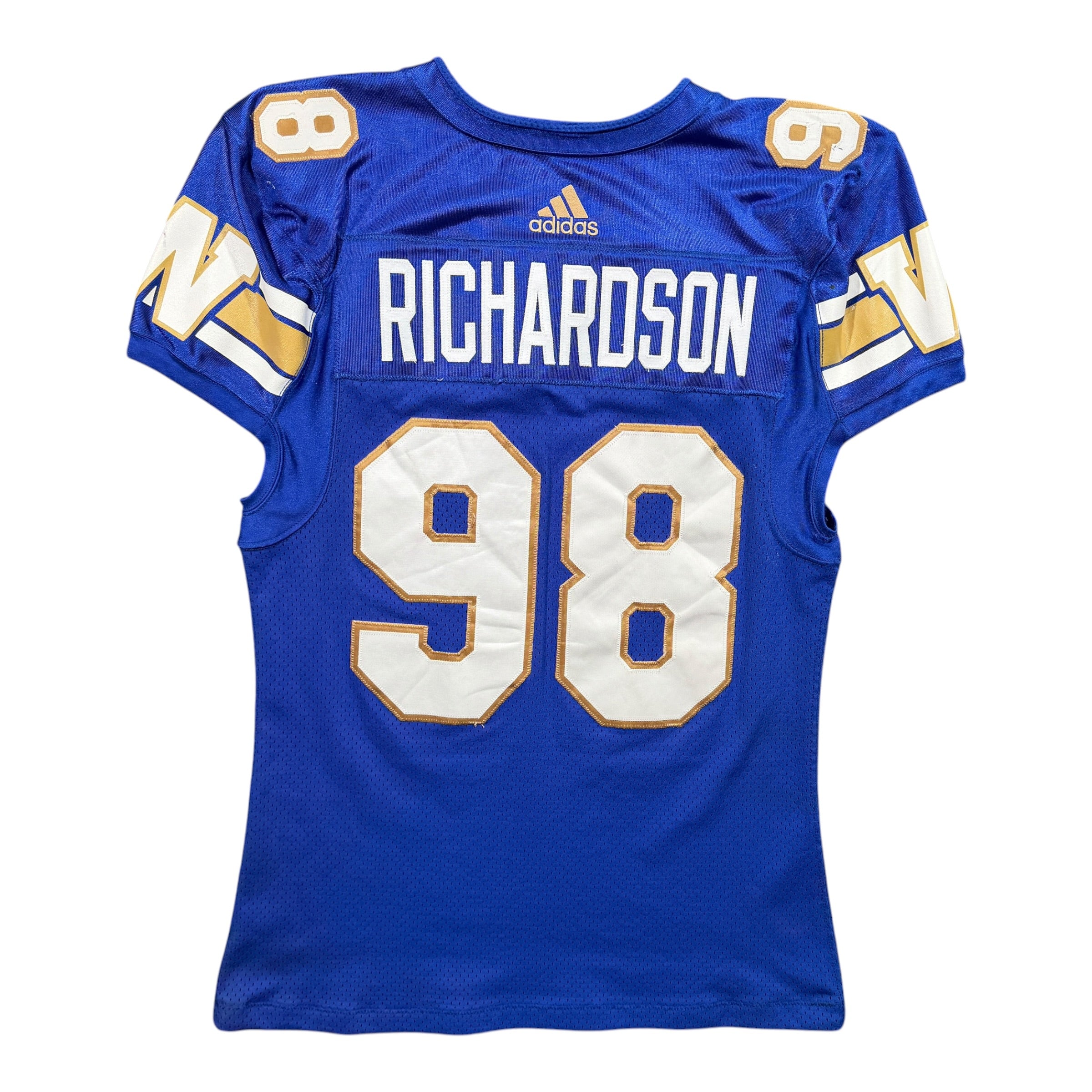 Steven Richardson Winnipeg Blue Bombers 2021 Game Worn Adidas CFL Jersey