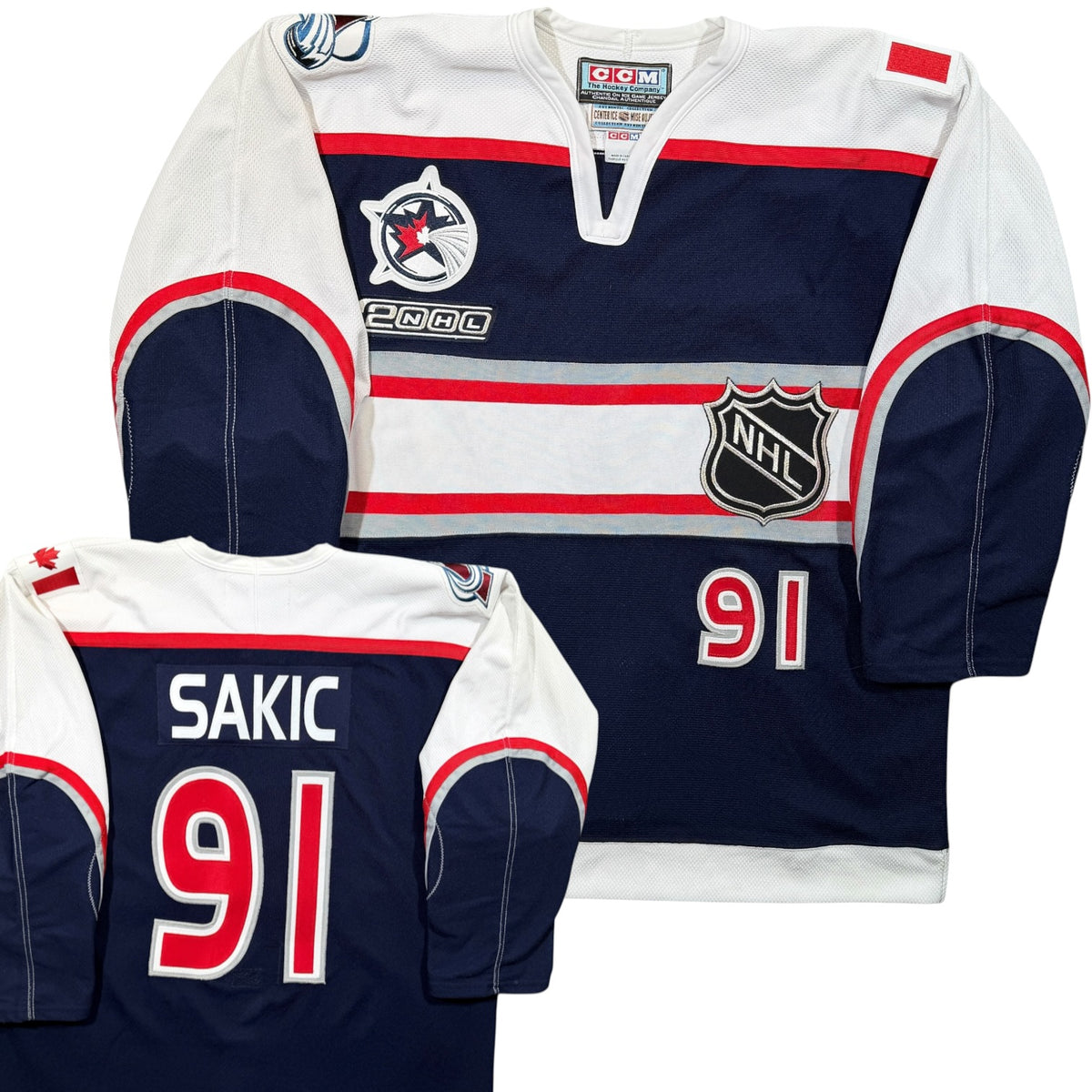 Joe Sakic 2000 All Star Authentic MIC NHL CCM Jersey - 52/XL