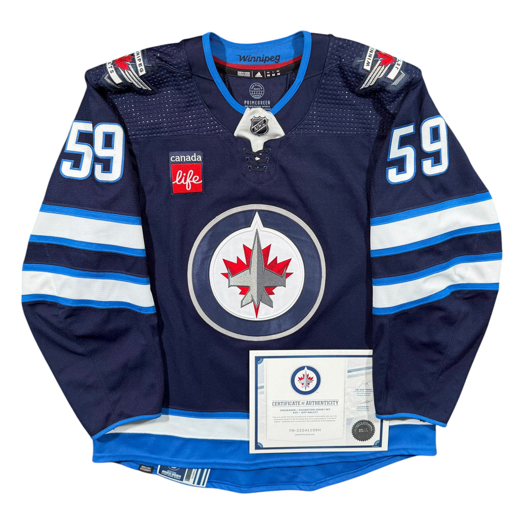 Jeff Malott Winnipeg Jets 2023/24 Game Worn Adidas NHL Jersey COA