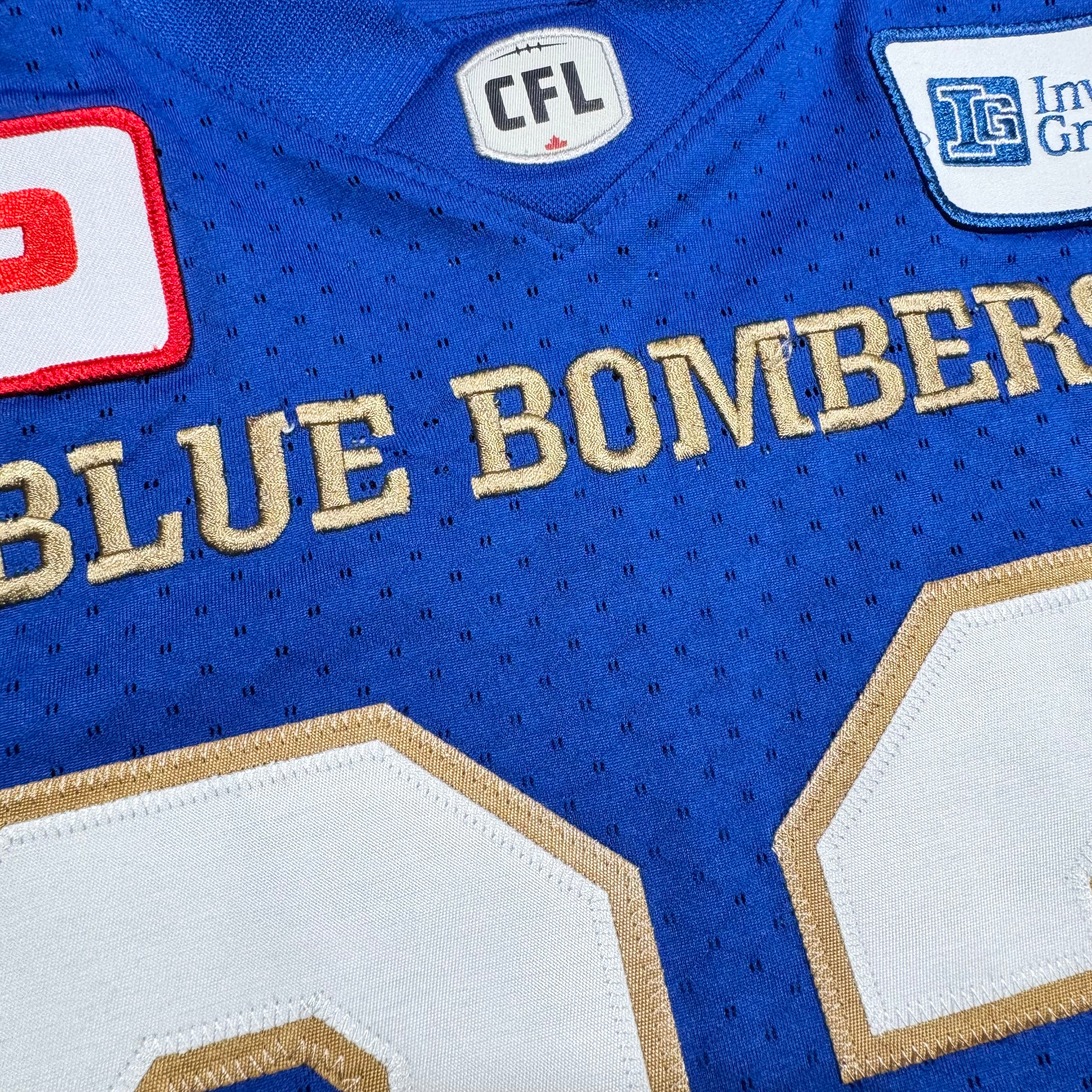 Andrew Harris Winnipeg Blue Bombers Signed CFL Adidas Jersey Size 2XL