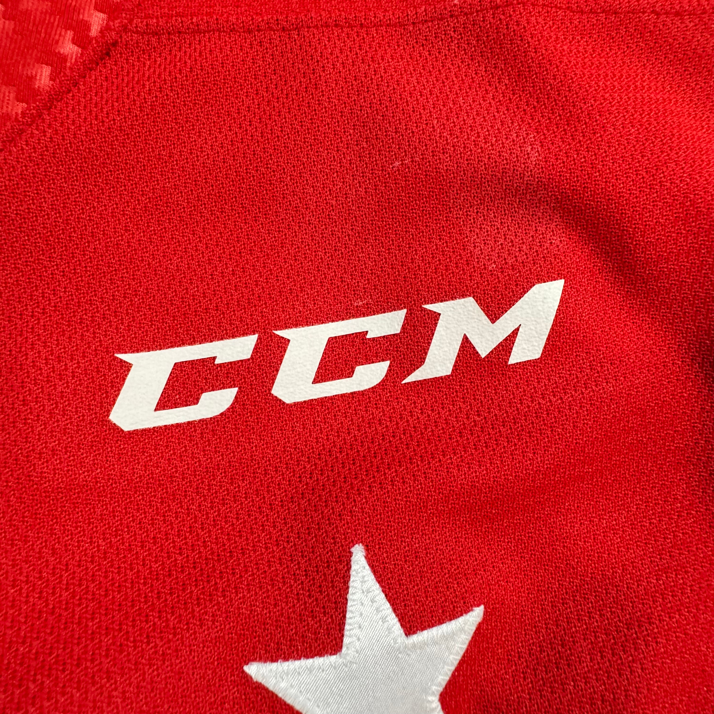 Connor Toms Soo Greyhounds Game Worn OHL CCM Hockey Jersey Size 54