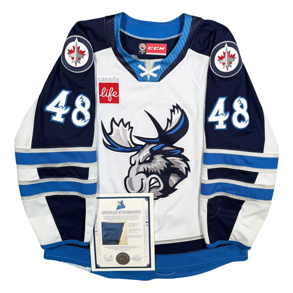 Todd Burgess Manitoba Moose 2021/22 Game Worn AHL CCM Jersey COA