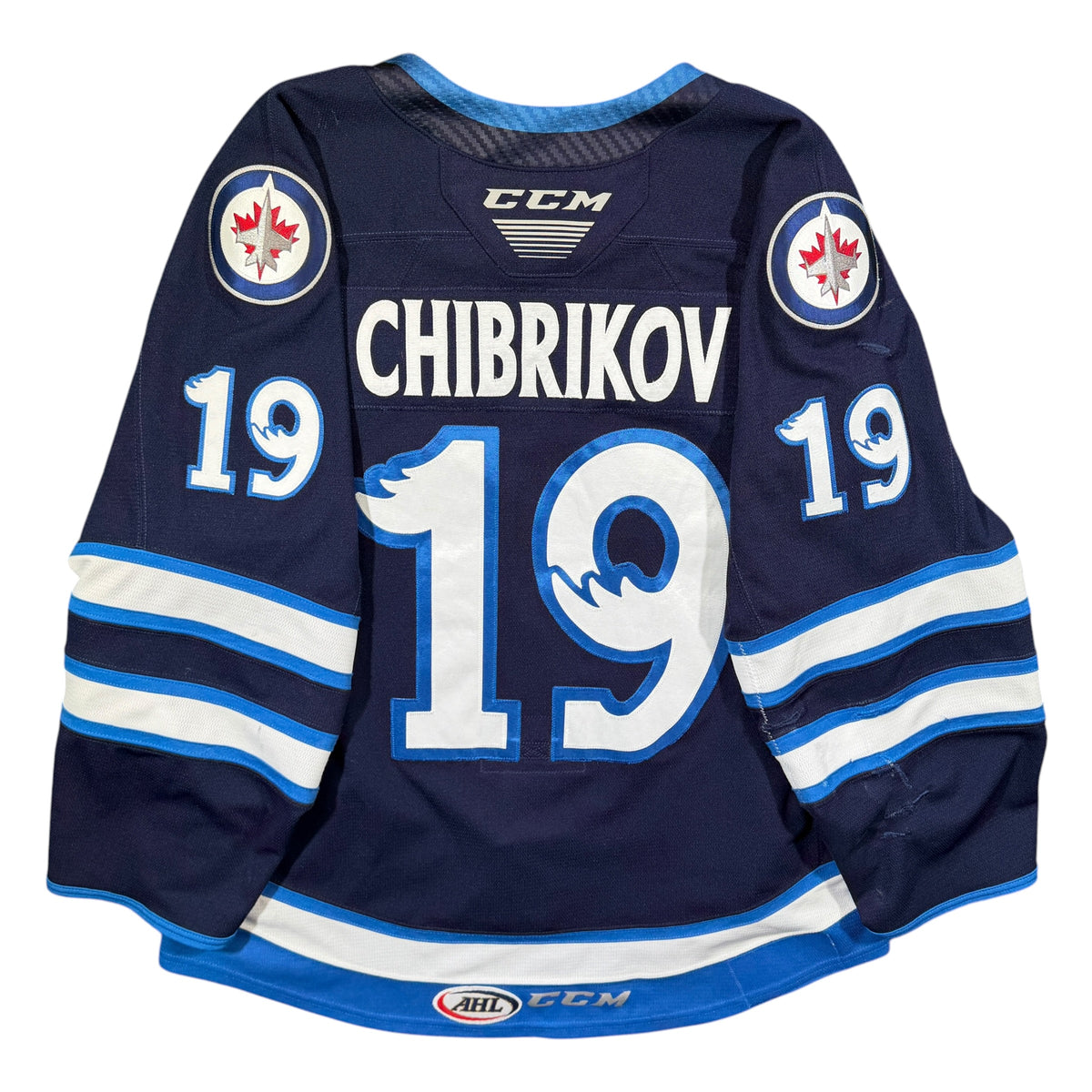 Nikita Chibrikov Manitoba Moose 2023/24 Game Worn CCM AHL Jersey COA
