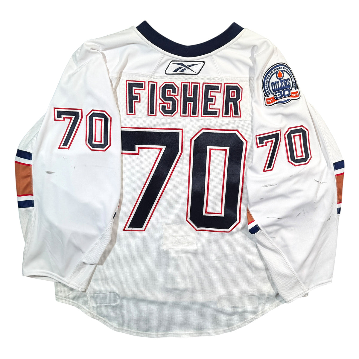 Glenn Fisher Edmonton Oilers 2008/09 Pre Season Game Worn Reebok NHL Jersey
