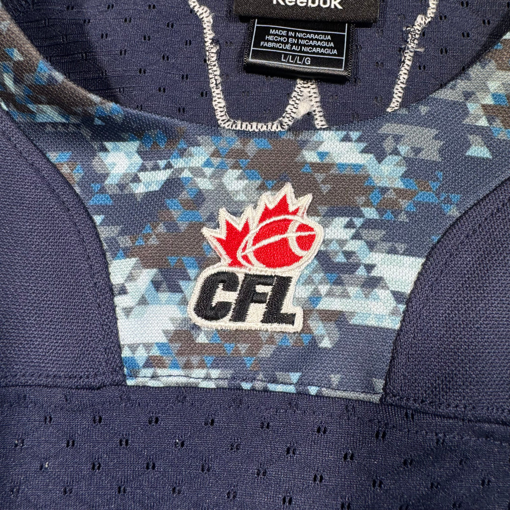 Drew Willy Winnipeg Blue Bombers Camo Reebok CFL Jersey - Large